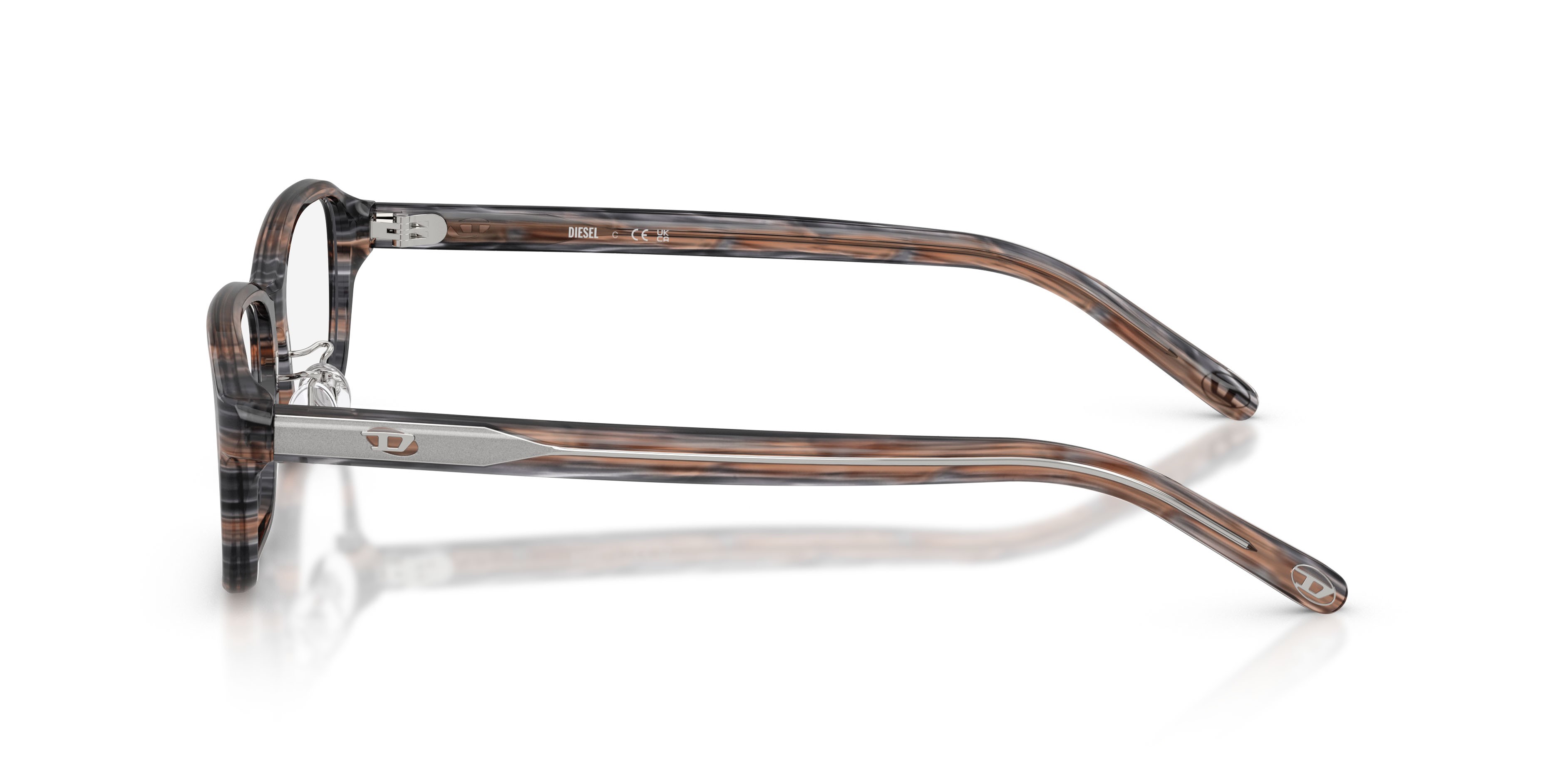 Eyeglasses Diesel DL 4020D (2039) color striated grey shape oval lenses lente demo
