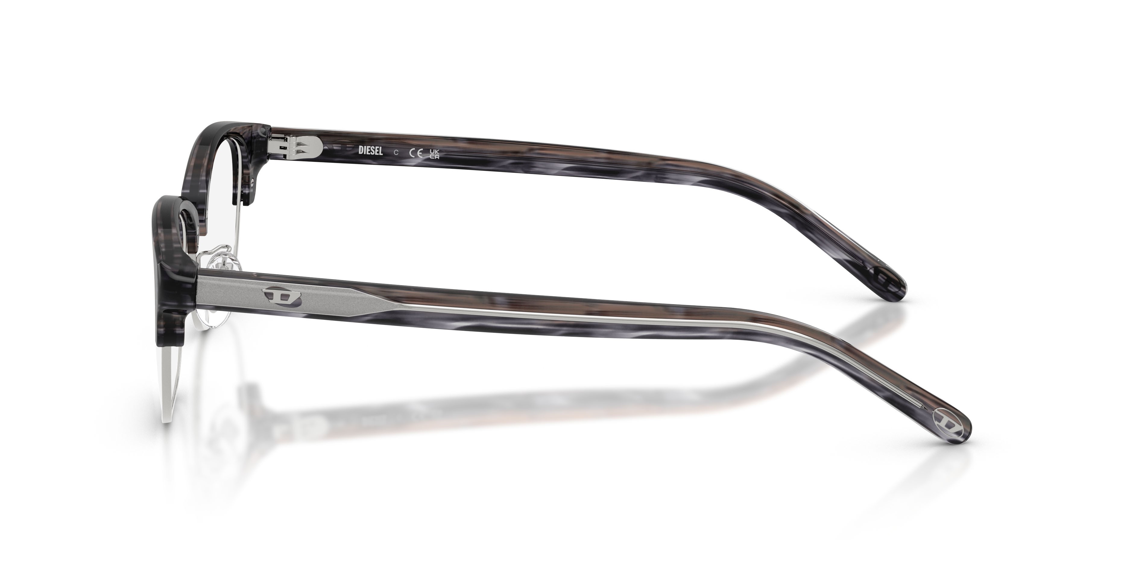 Eyeglasses Diesel DL 4021D (2039) color striated grey shape oval lenses lente demo