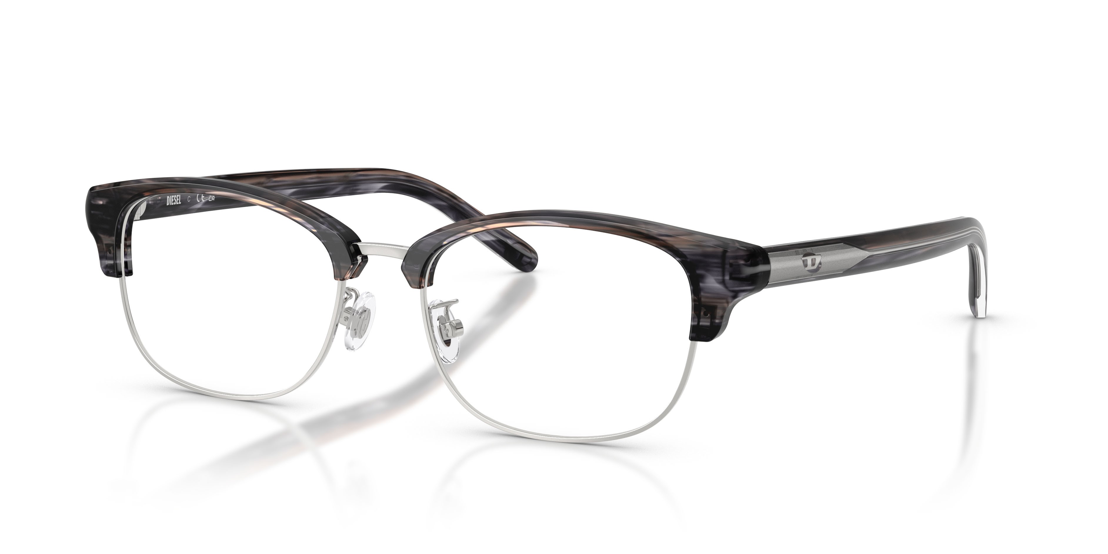 Eyeglasses Diesel DL 4021D (2039) color striated grey shape oval lenses lente demo