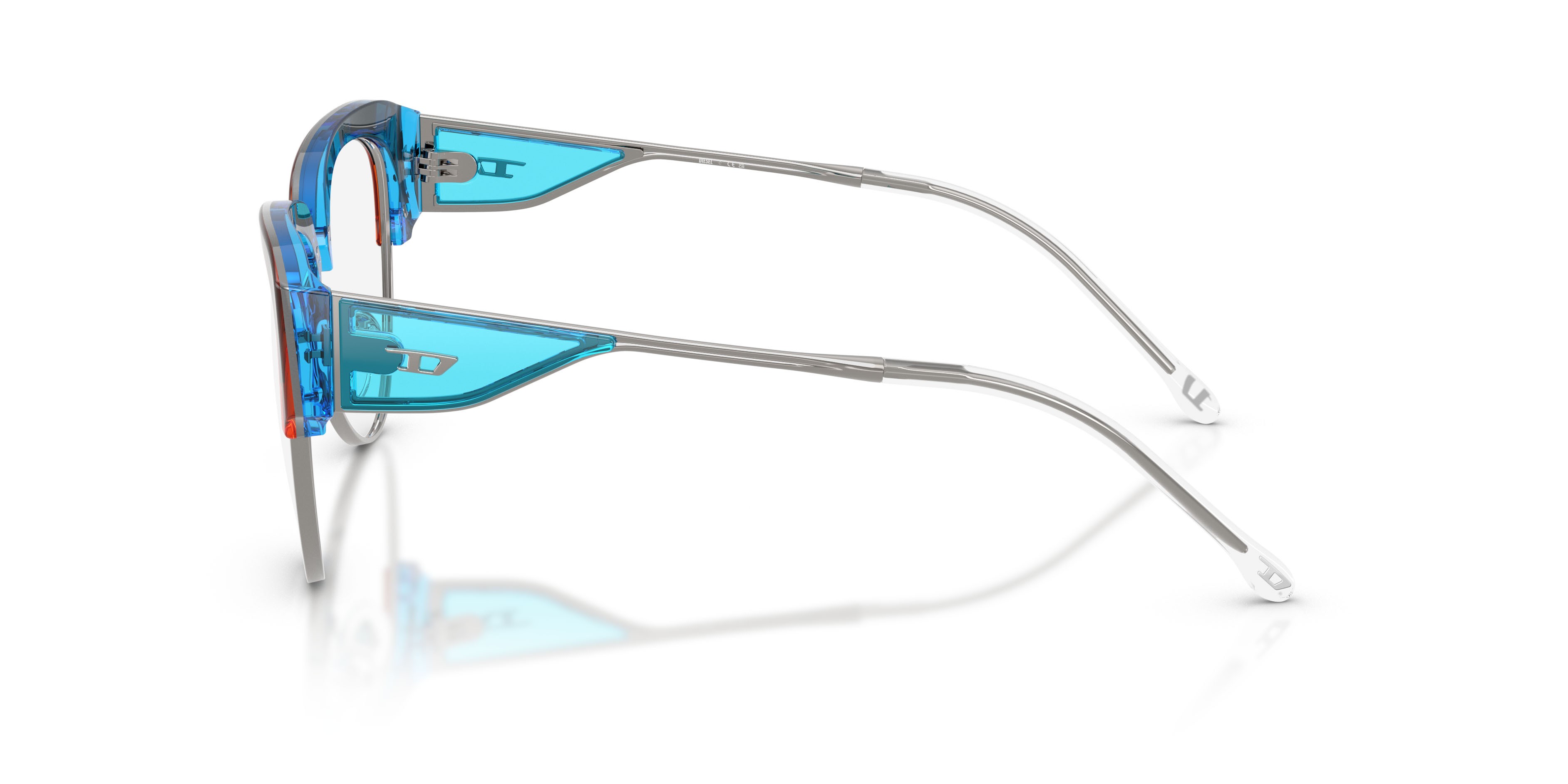 Eyeglasses Diesel DL 4023 (2048) color trilayer metal brown shape oval lenses lente demo