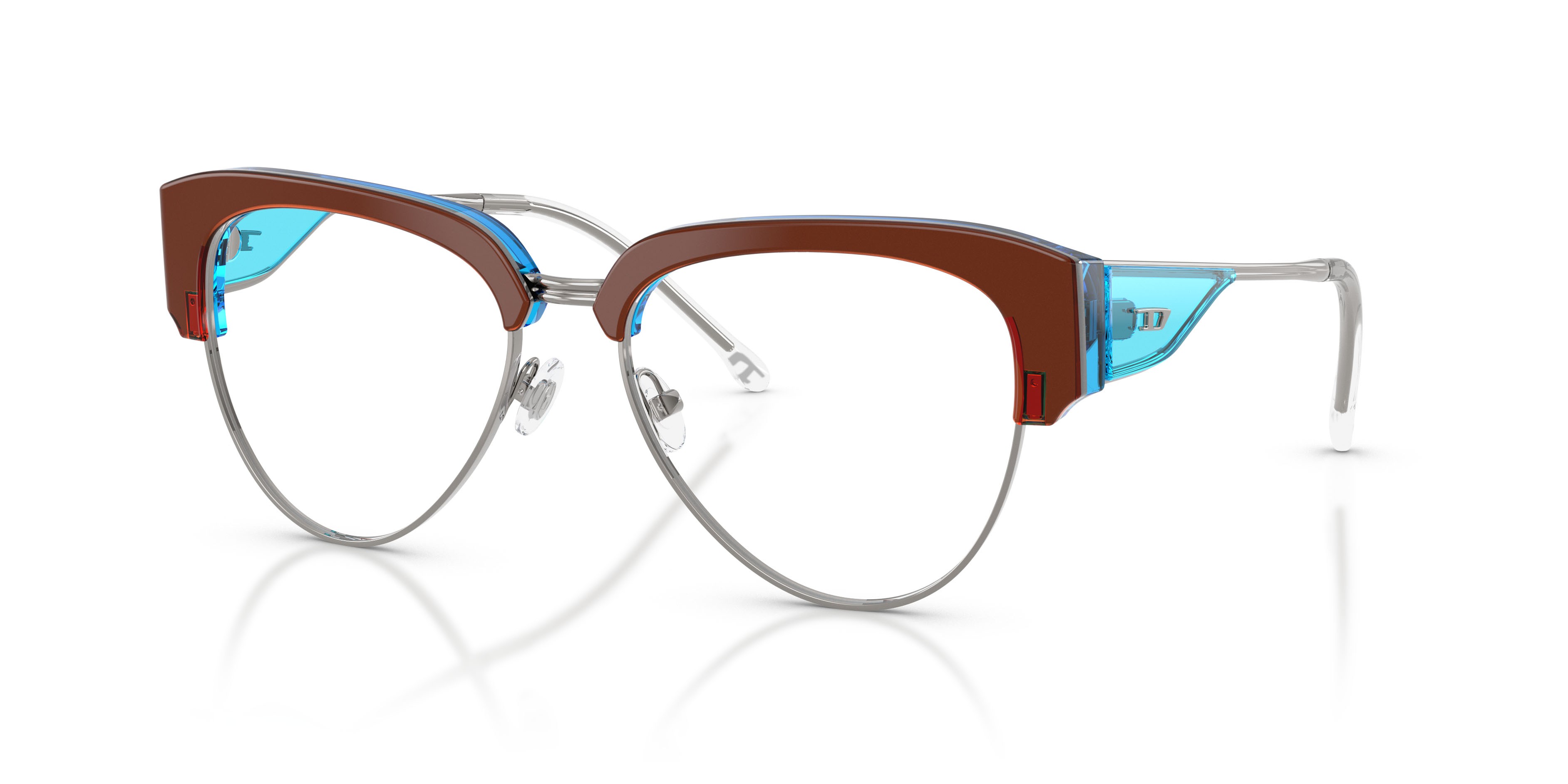 Eyeglasses Diesel DL 4023 (2048) color trilayer metal brown shape oval lenses lente demo