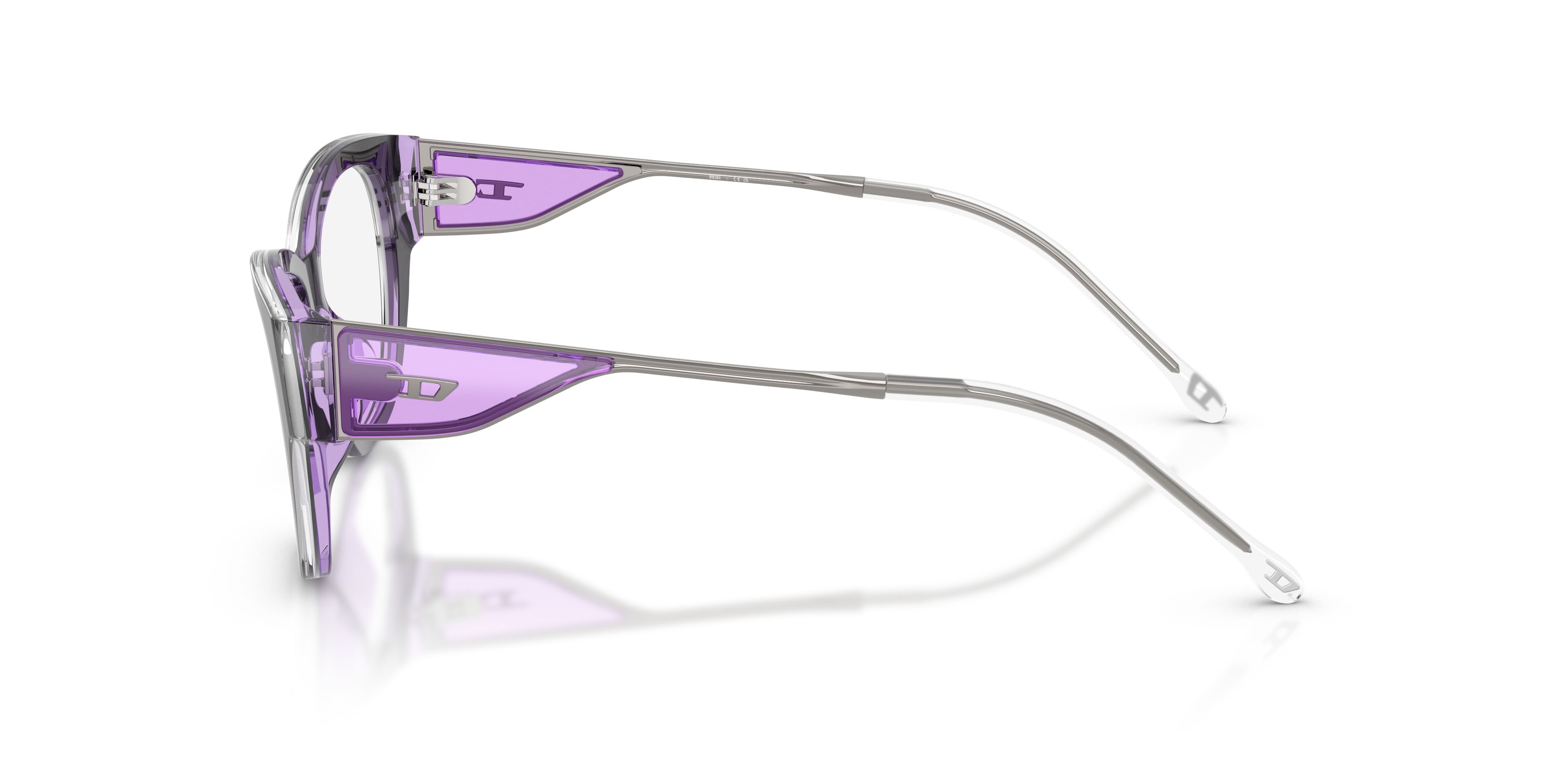 Eyeglasses Diesel DL 4024U (2045) color trilayer metal liliac shape cat eye lenses lente demo