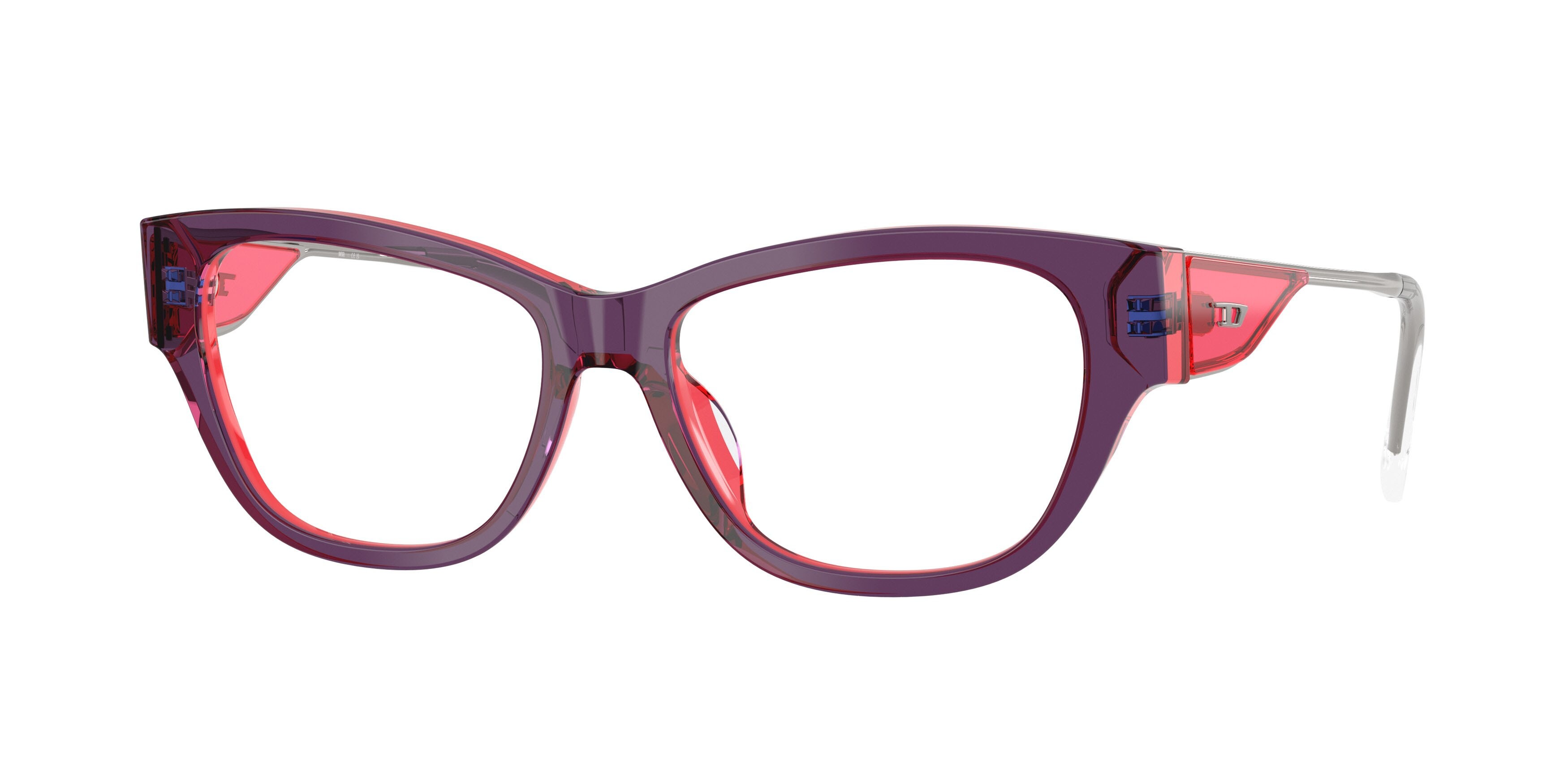 Eyeglasses Diesel DL 4024U (2049) color rosa trasparente shape cat eye lenses lente demo
