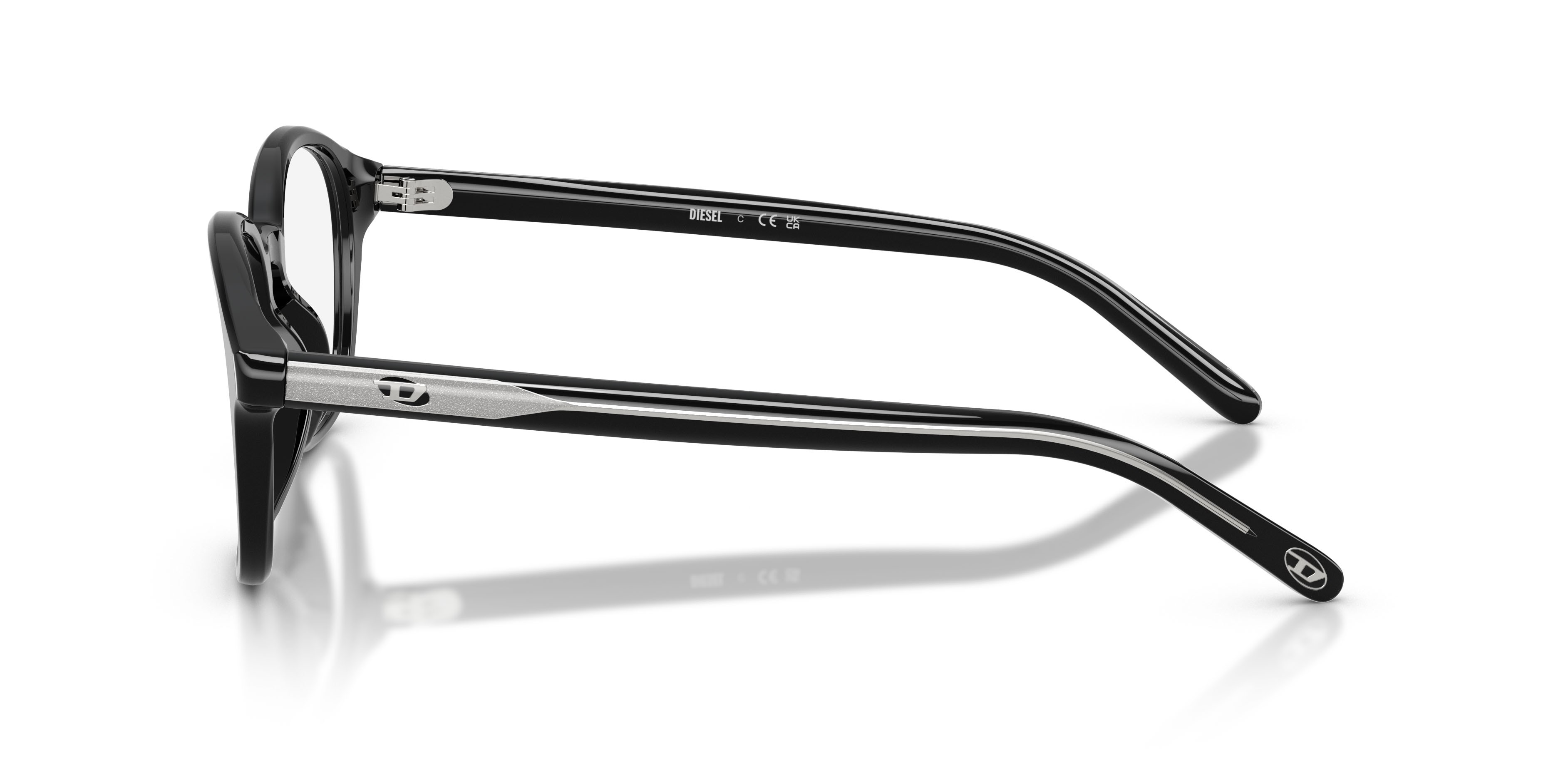 Eyeglasses Diesel DL 4025F (2001) color nero a tinta unita shape pantos lenses lente demo