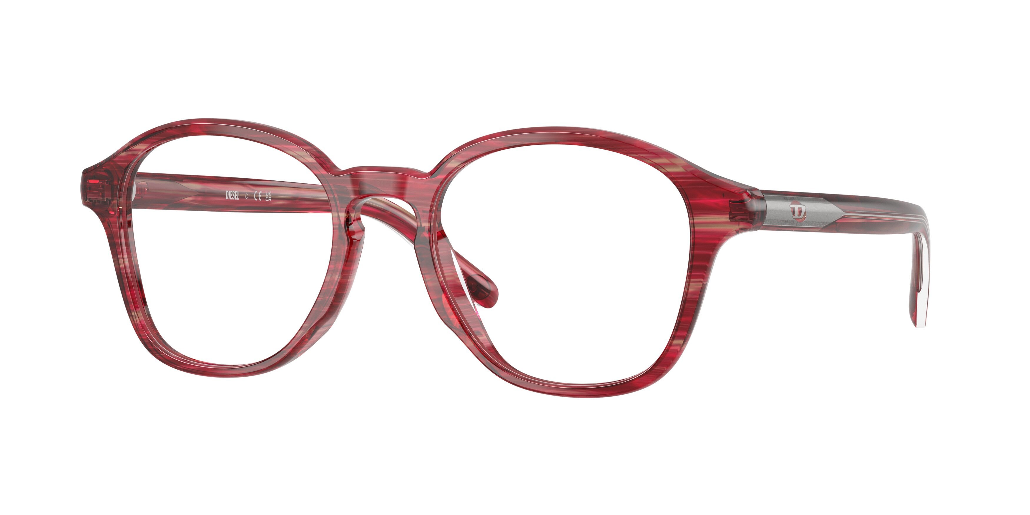 Occhiali da vista Diesel DL 4025U (2038) colore striated red forma pantos lenti lente demo