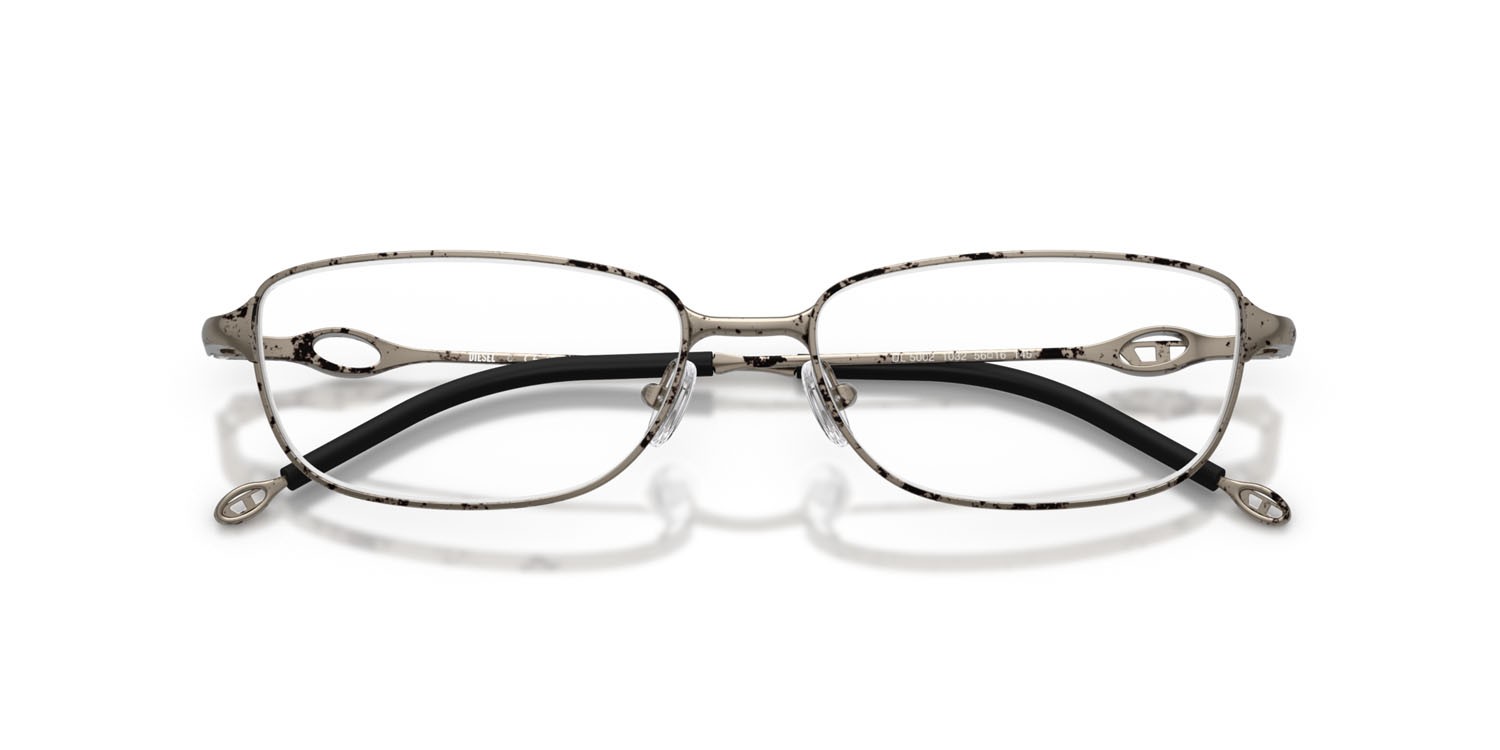 Eyeglasses Diesel DL 5002 (1032) color paper transfer silver shape rectangle lenses lente demo