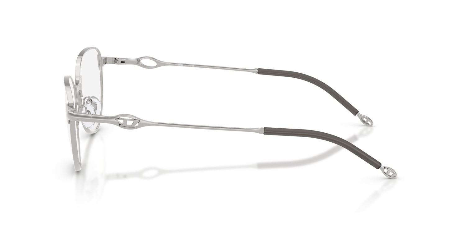 Eyeglasses Diesel DL 5003 (1001) color argento lucido shape oval lenses lente demo