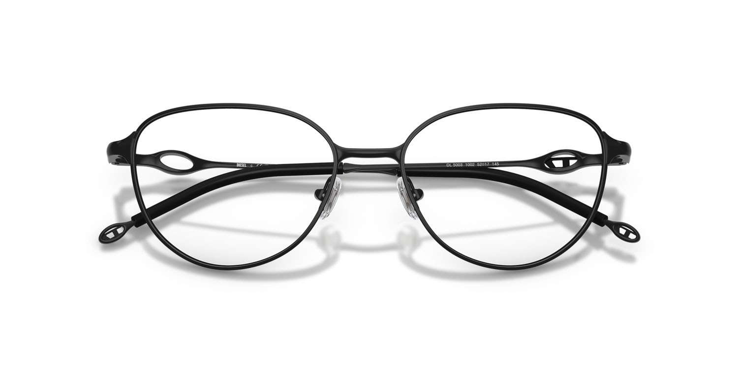 Eyeglasses Diesel DL 5003 (1002) color nero lucido shape oval lenses lente demo