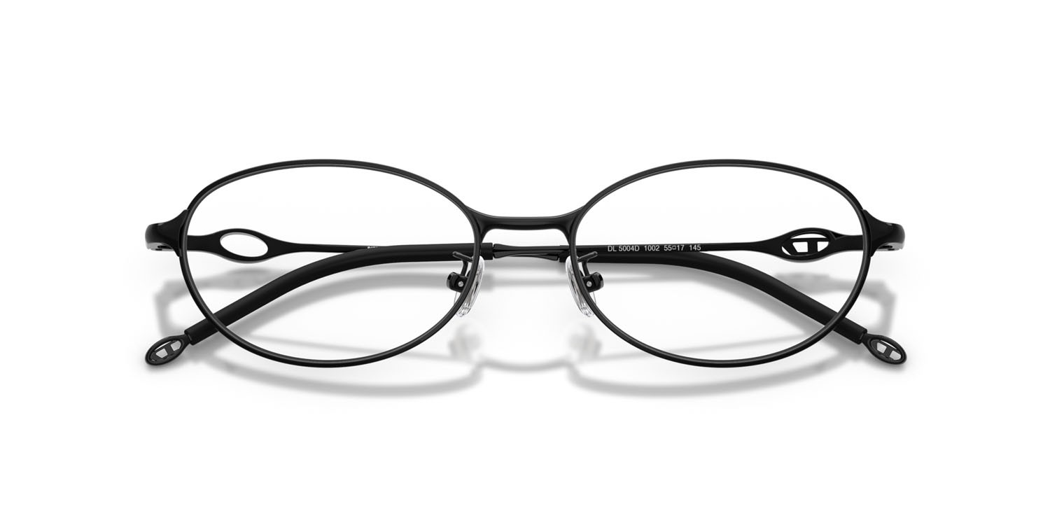 Eyeglasses Diesel DL 5004D (1002) color nero lucido shape oval lenses lente demo