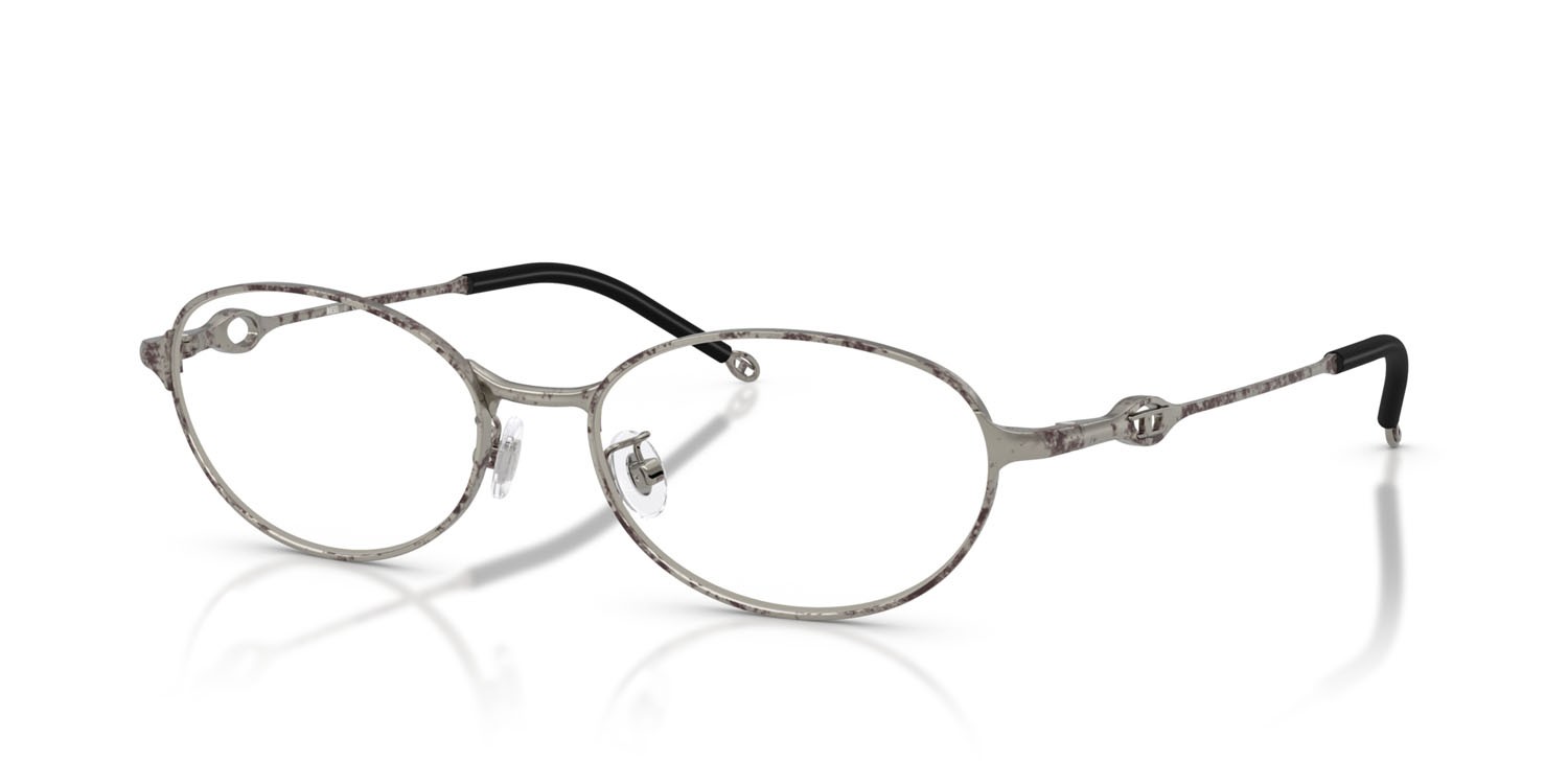 Eyeglasses Diesel DL 5004D (1028) color paper transfer silver shape oval lenses lente demo