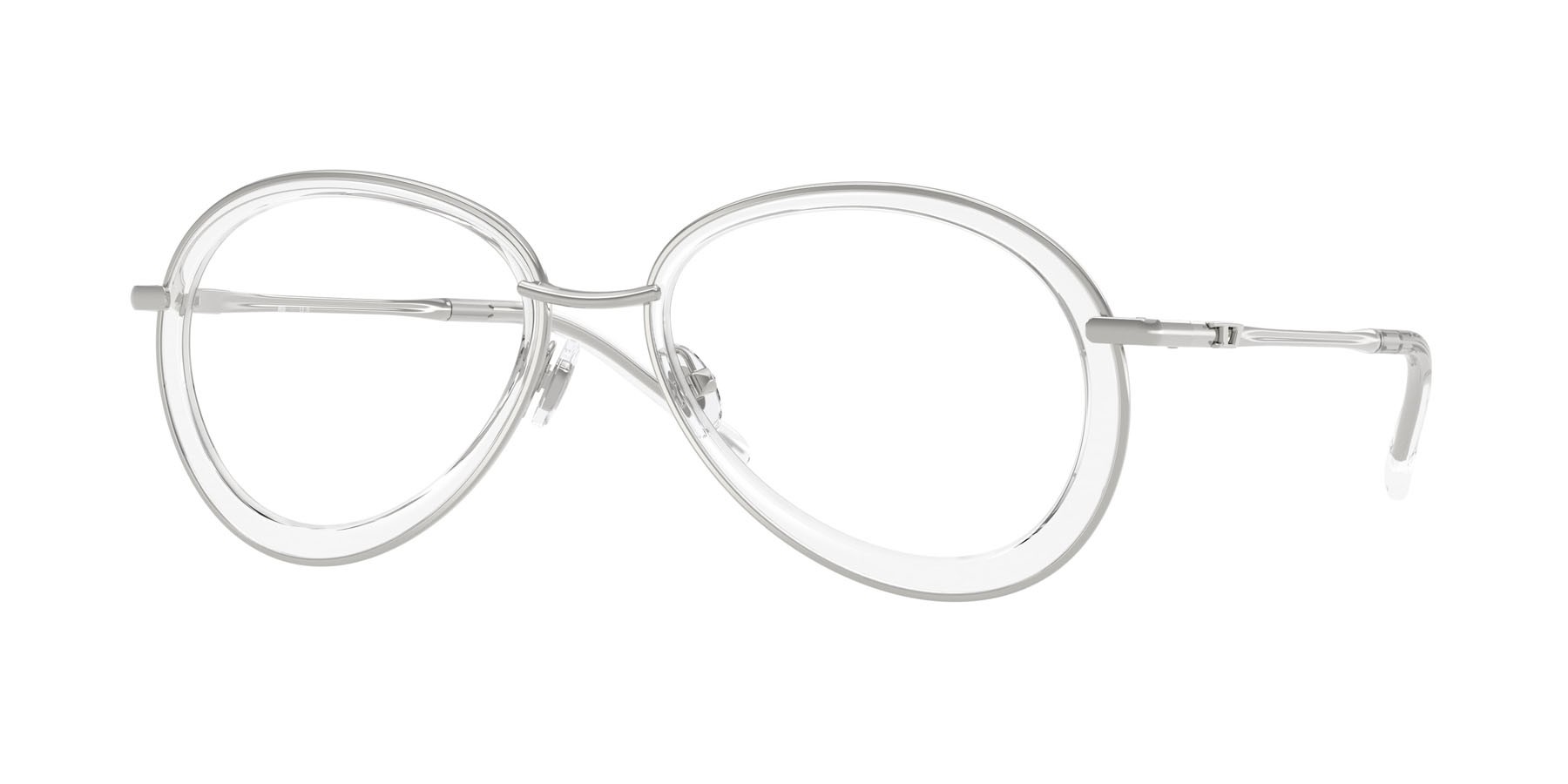 Eyeglasses Diesel DL 5007 (1001) color argento lucido shape oval lenses lente demo