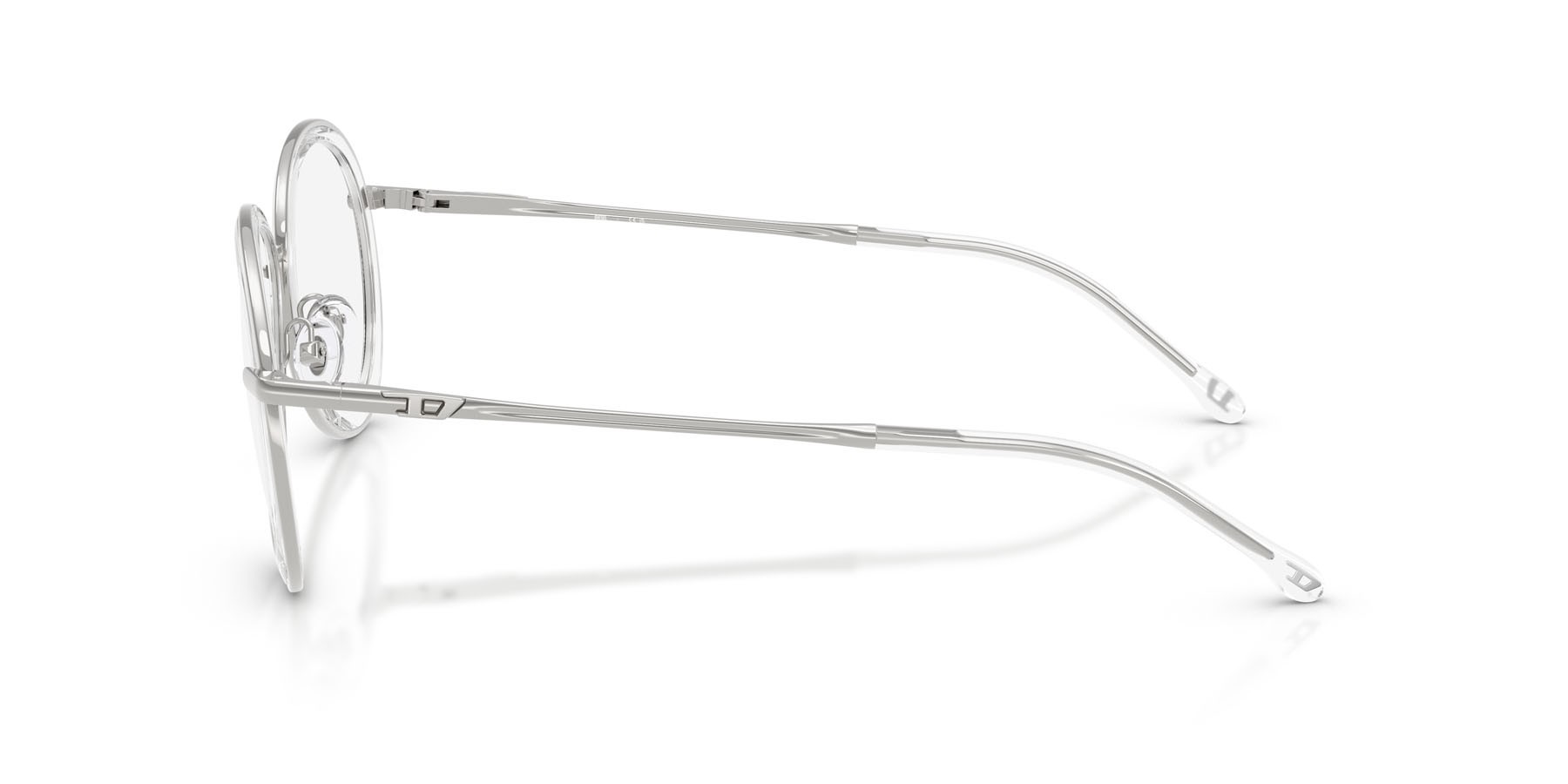 Eyeglasses Diesel DL 5007 (1001) color argento lucido shape oval lenses lente demo