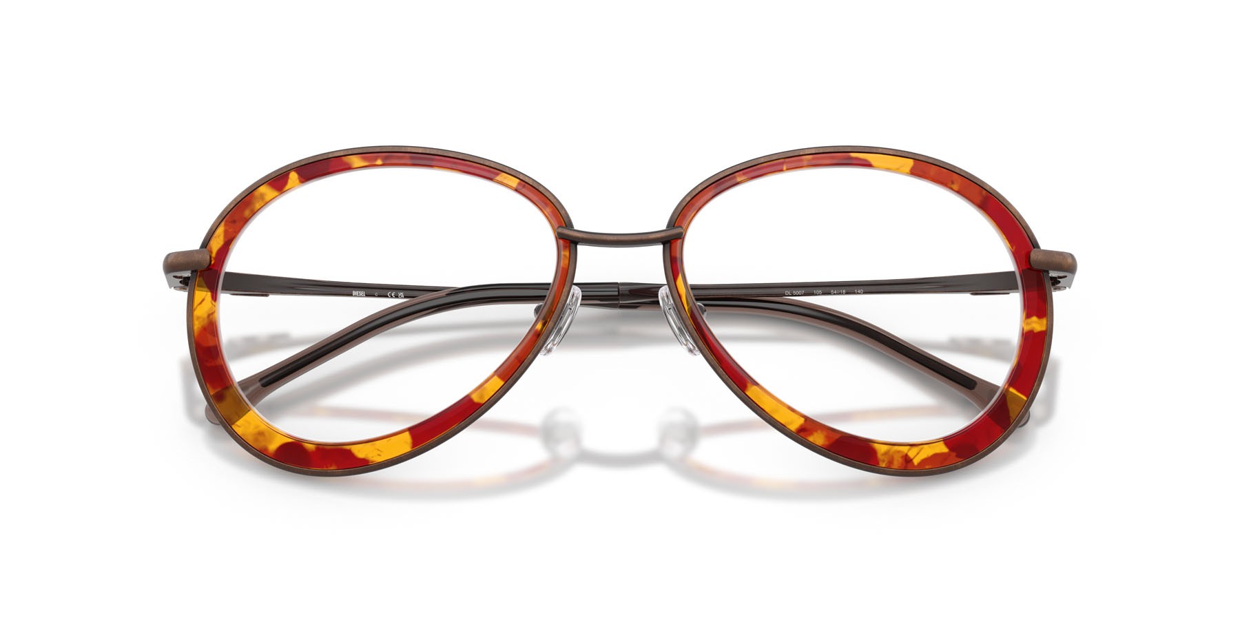 Eyeglasses Diesel DL 5007 (105) color rame antico lucido shape oval lenses lente demo