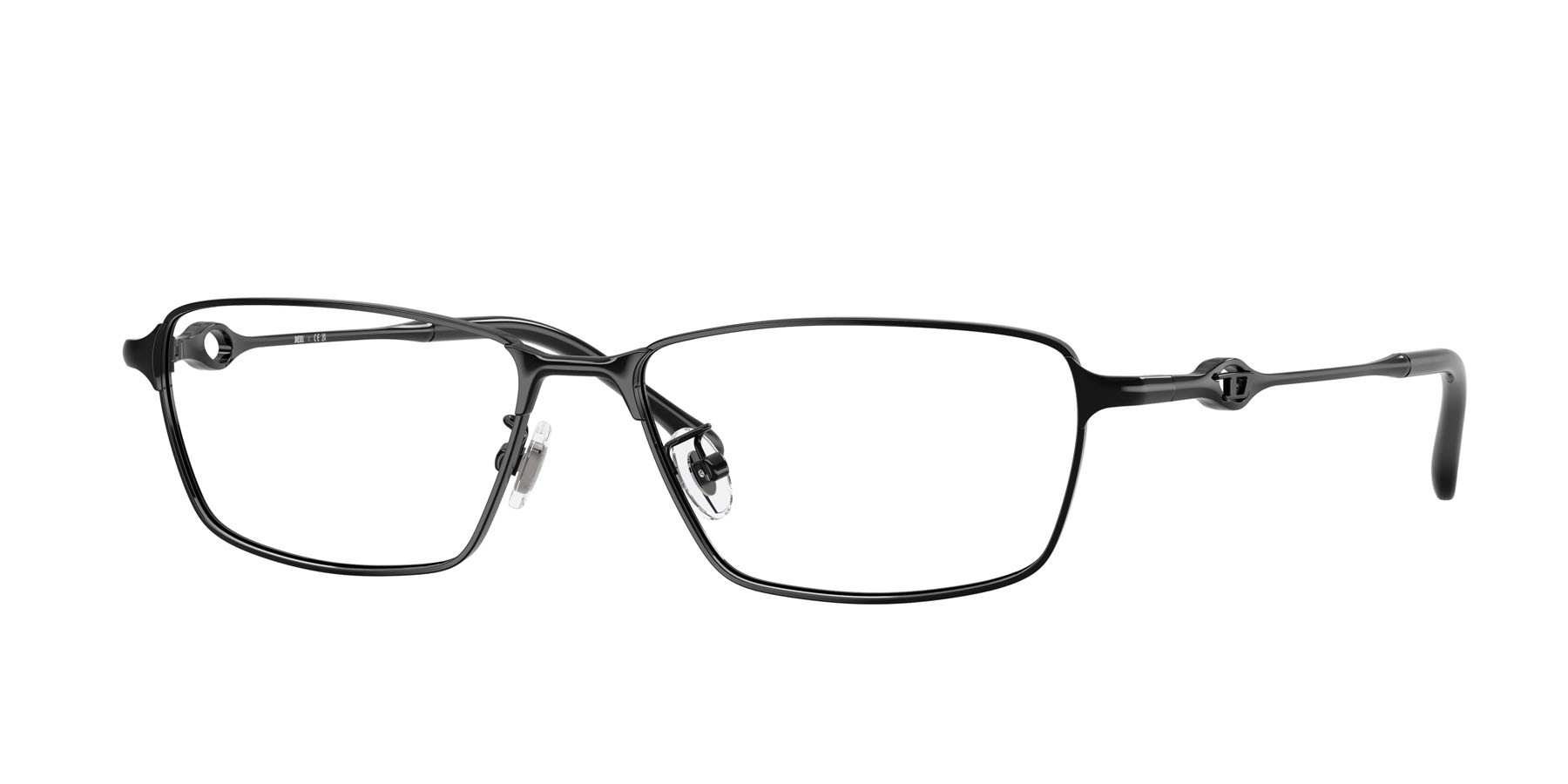 Eyeglasses Diesel DL 5008D (1002) color nero lucido shape rectangle lenses lente demo