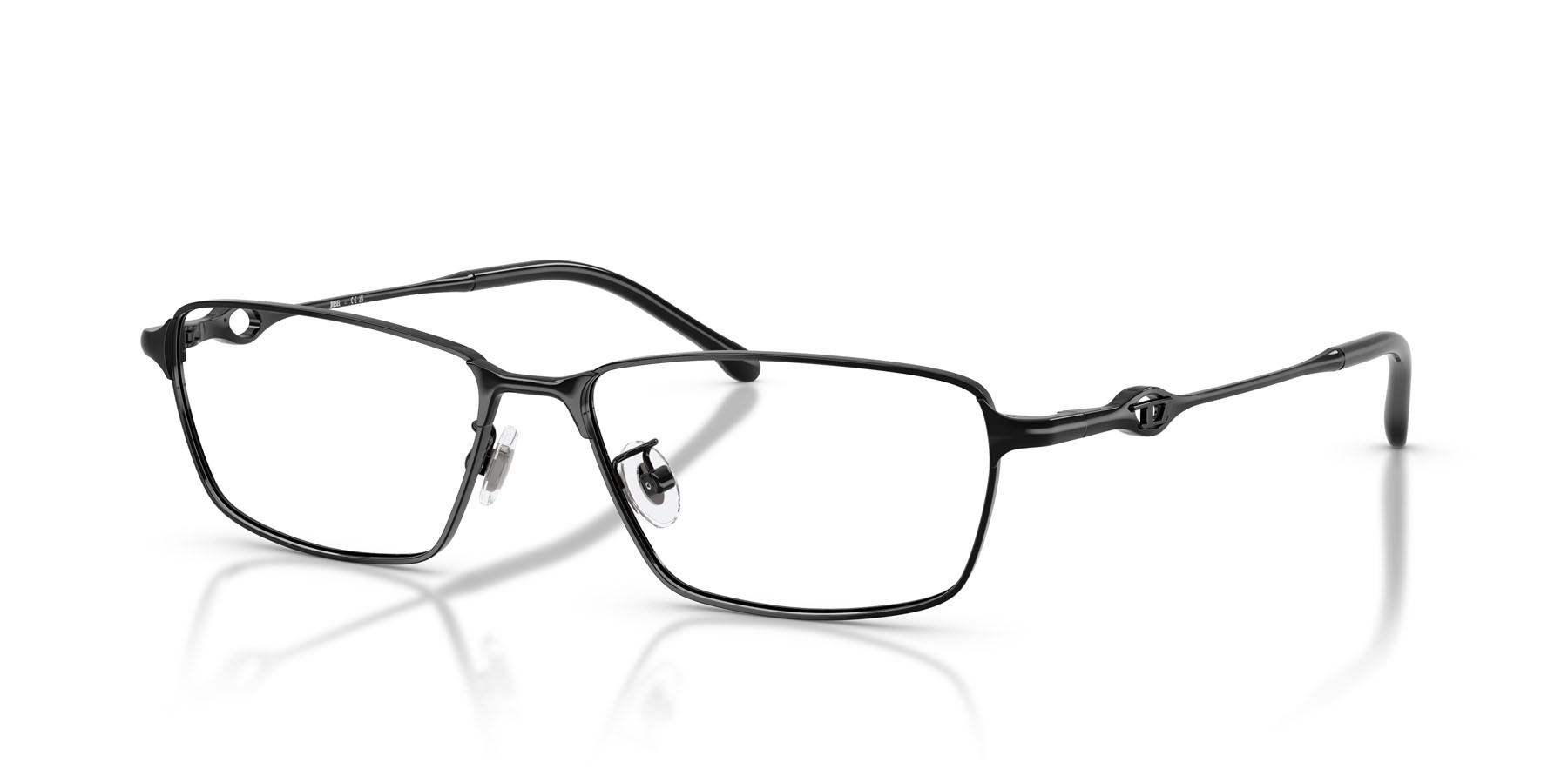 Eyeglasses Diesel DL 5008D (1002) color nero lucido shape rectangle lenses lente demo