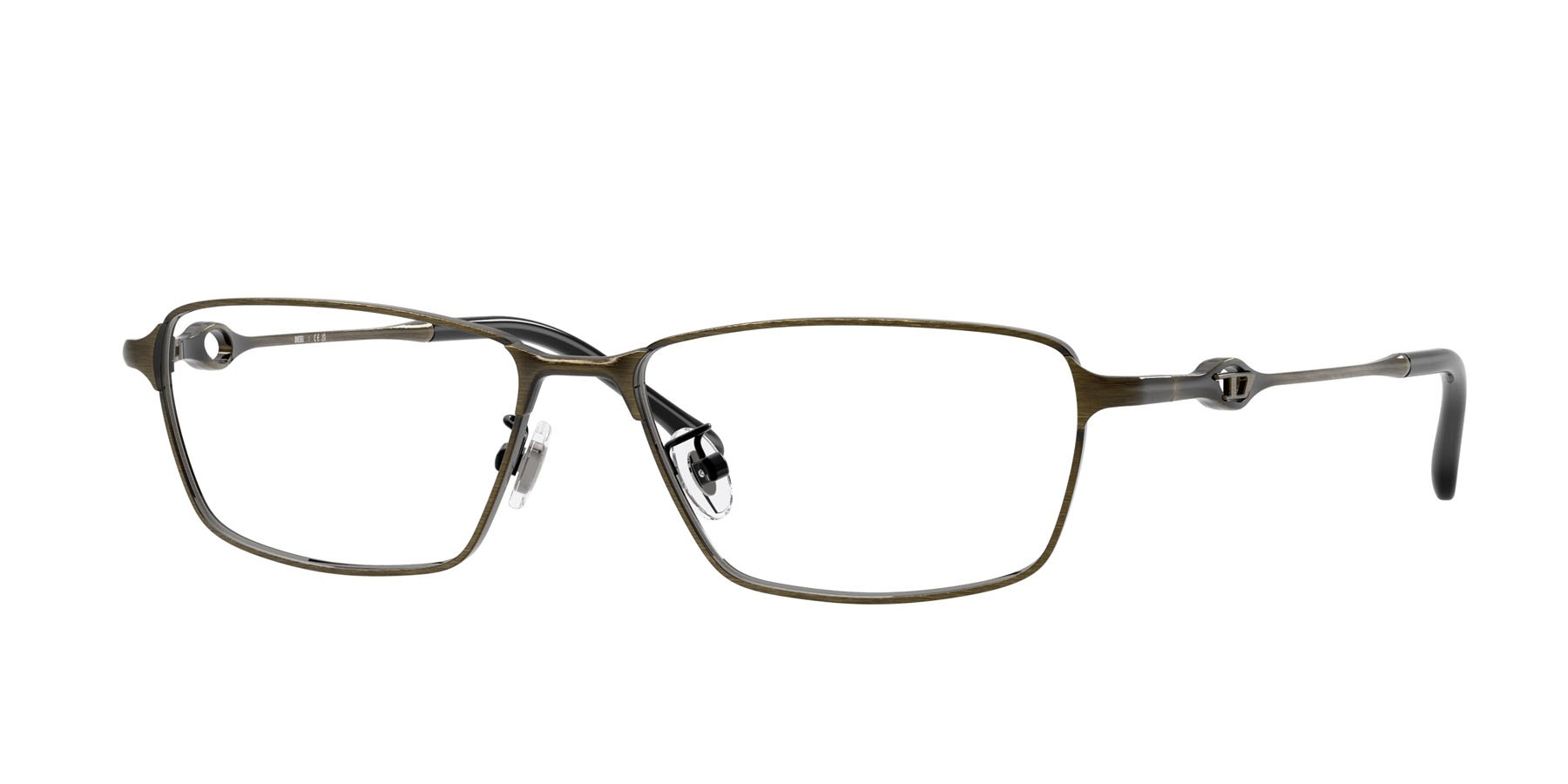 Eyeglasses Diesel DL 5008D (1029) color brushed light grey green shape rectangle lenses lente demo