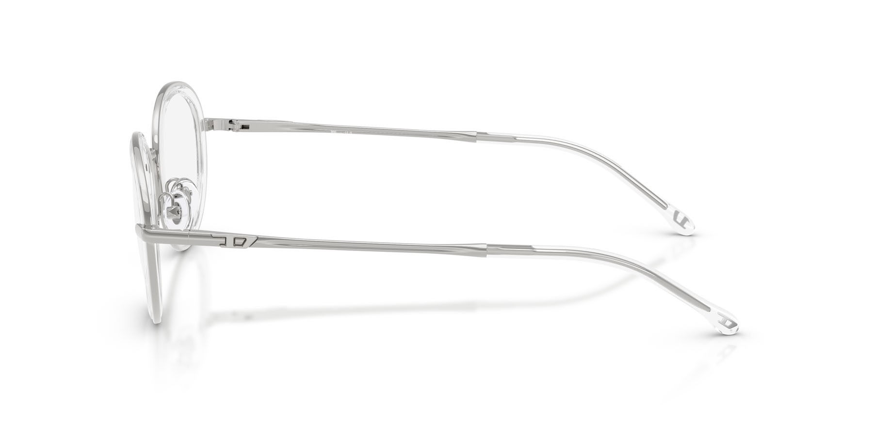 Eyeglasses Diesel DL 5010 (1001) color argento lucido shape oval lenses lente demo
