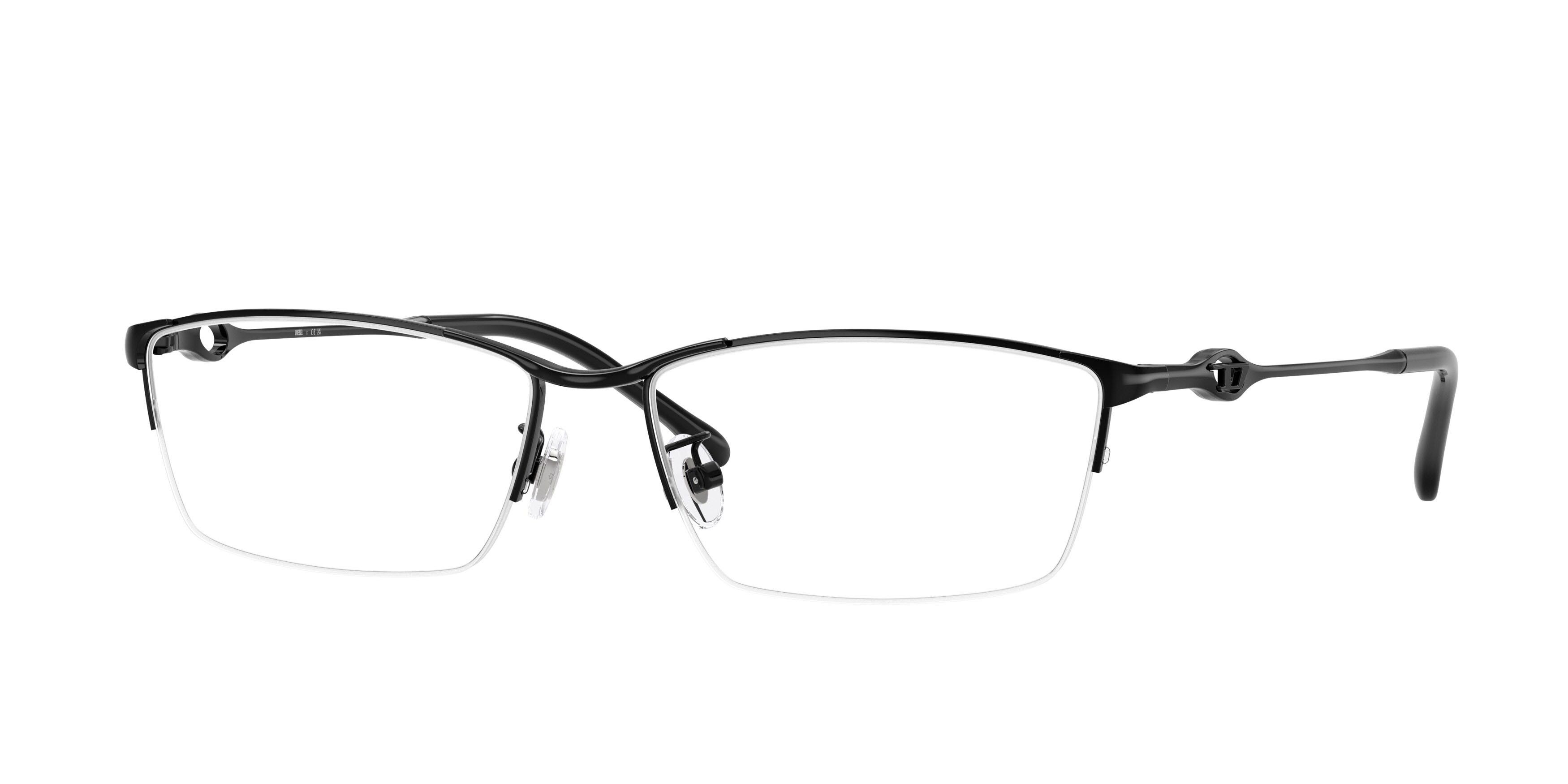 Eyeglasses Diesel DL 5011D (1002) color nero lucido shape rectangle lenses lente demo