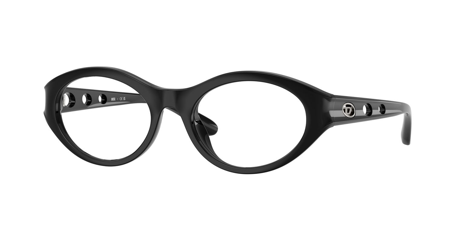 Eyeglasses Diesel DL 6002U (2001) color nero lucido shape oval lenses lente demo
