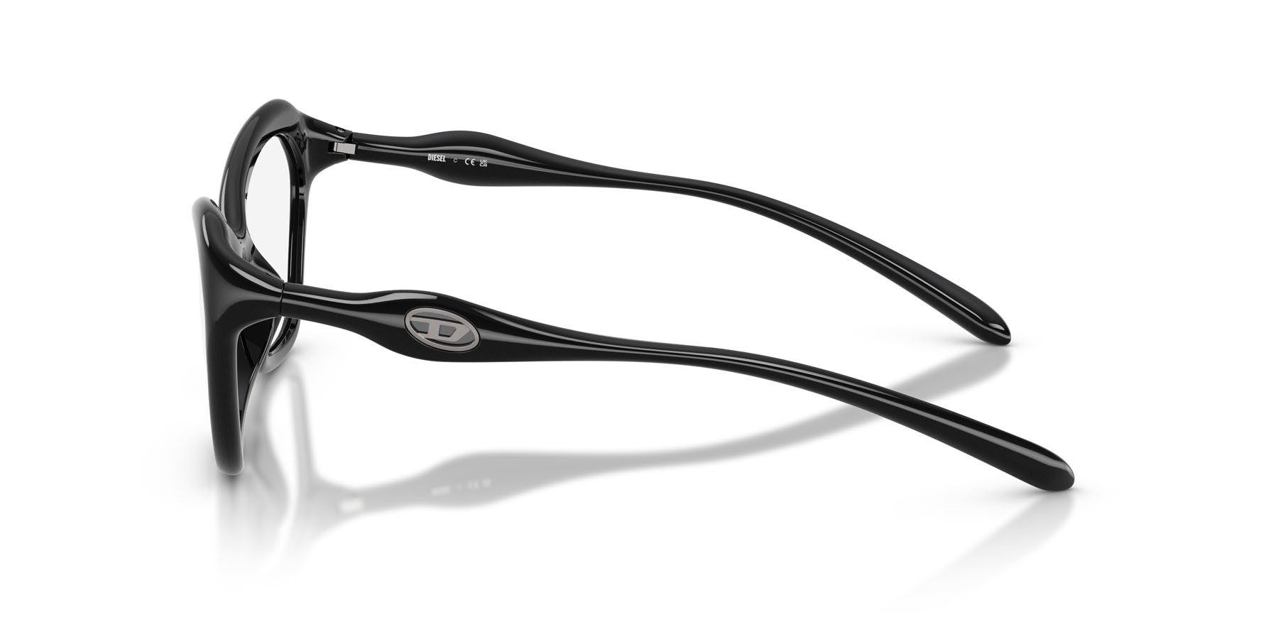 Eyeglasses Diesel DL 6003U (2001) color nero lucido shape cat eye lenses lente demo