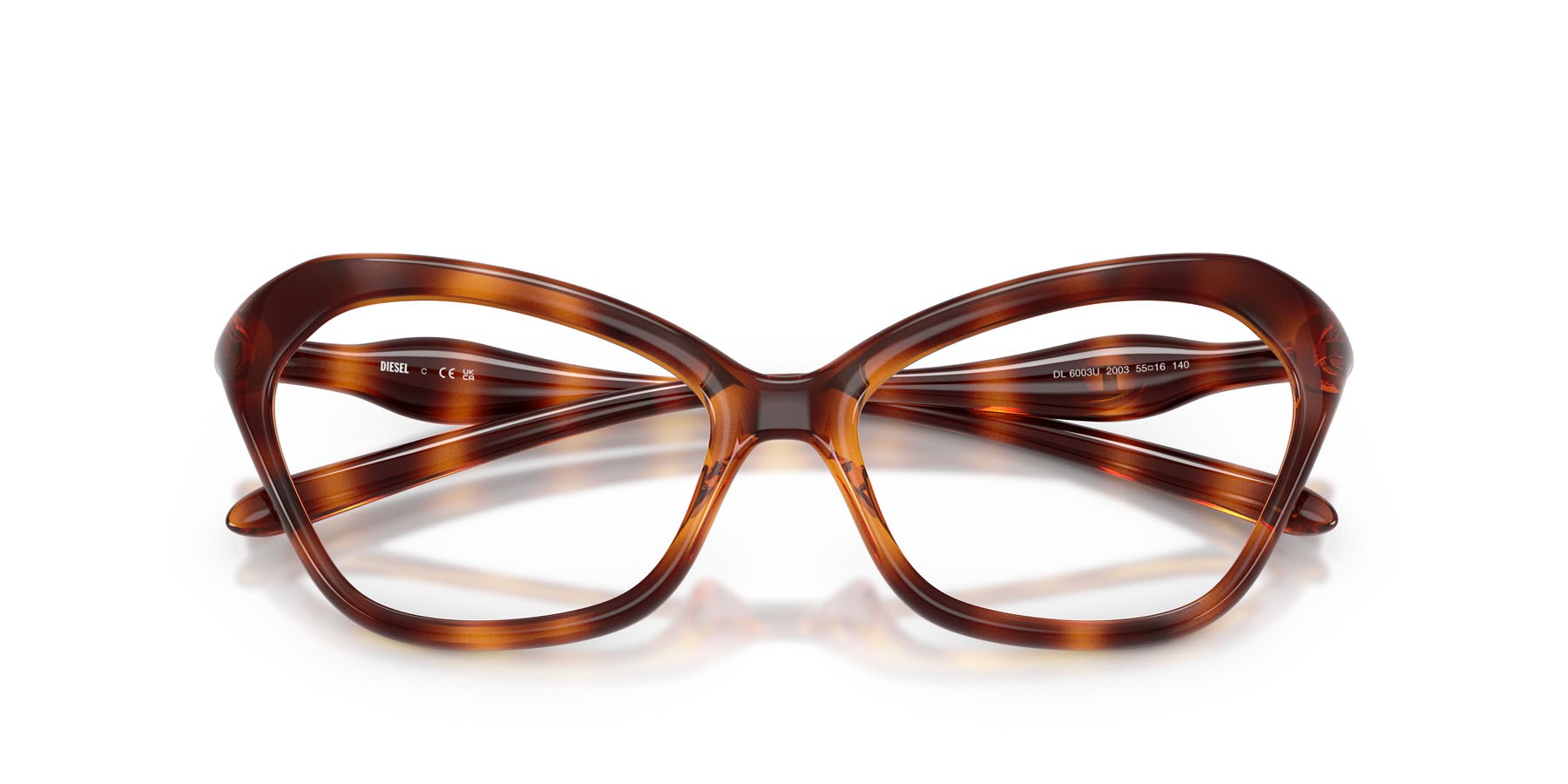 Eyeglasses Diesel DL 6003U (2003) color havana shape cat eye lenses lente demo