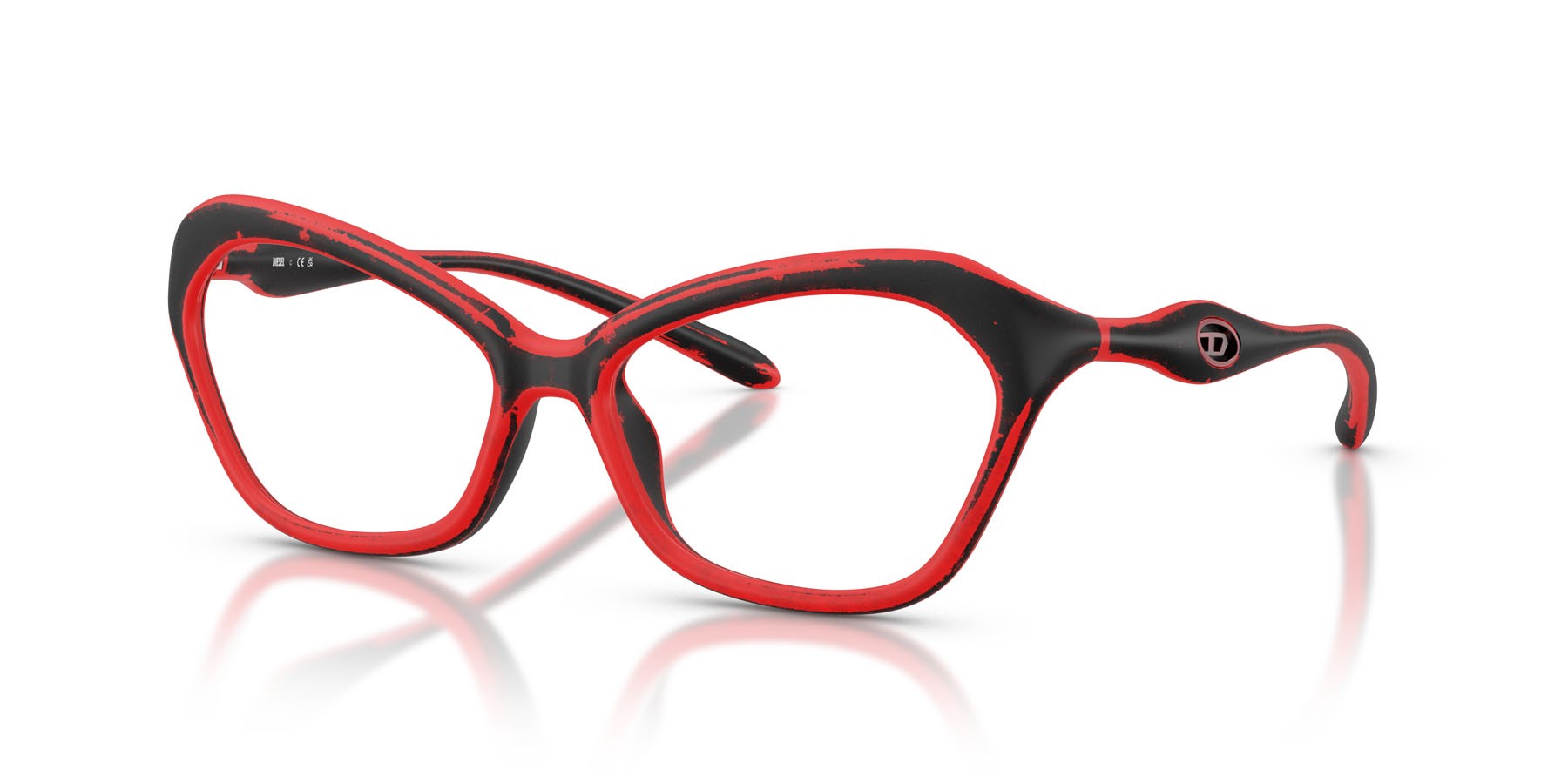 Eyeglasses Diesel DL 6003U (2009) color black barrelling red shape cat eye lenses lente demo