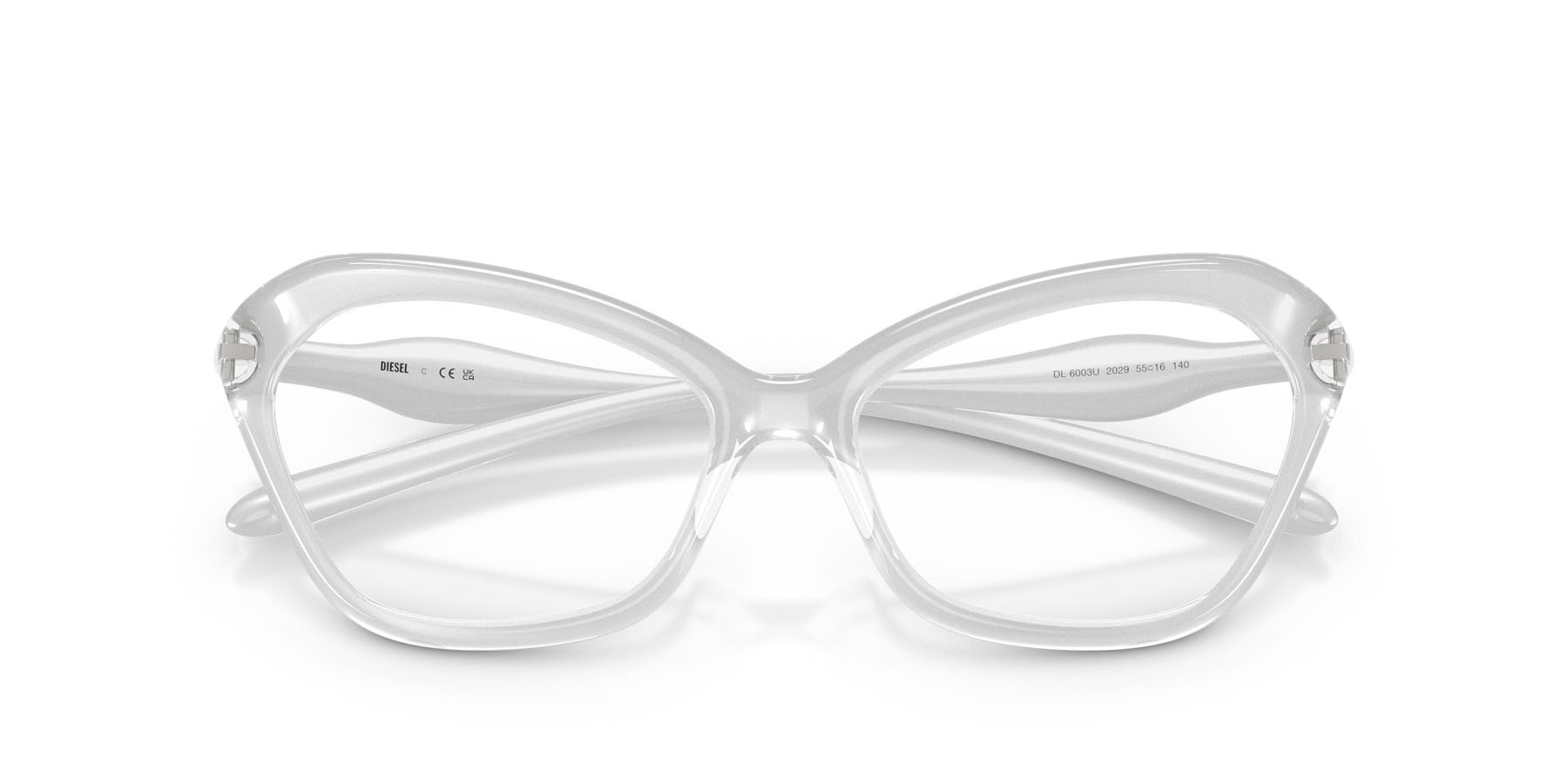 Eyeglasses Diesel DL 6003U (2029) color argento crystal shape cat eye lenses lente demo