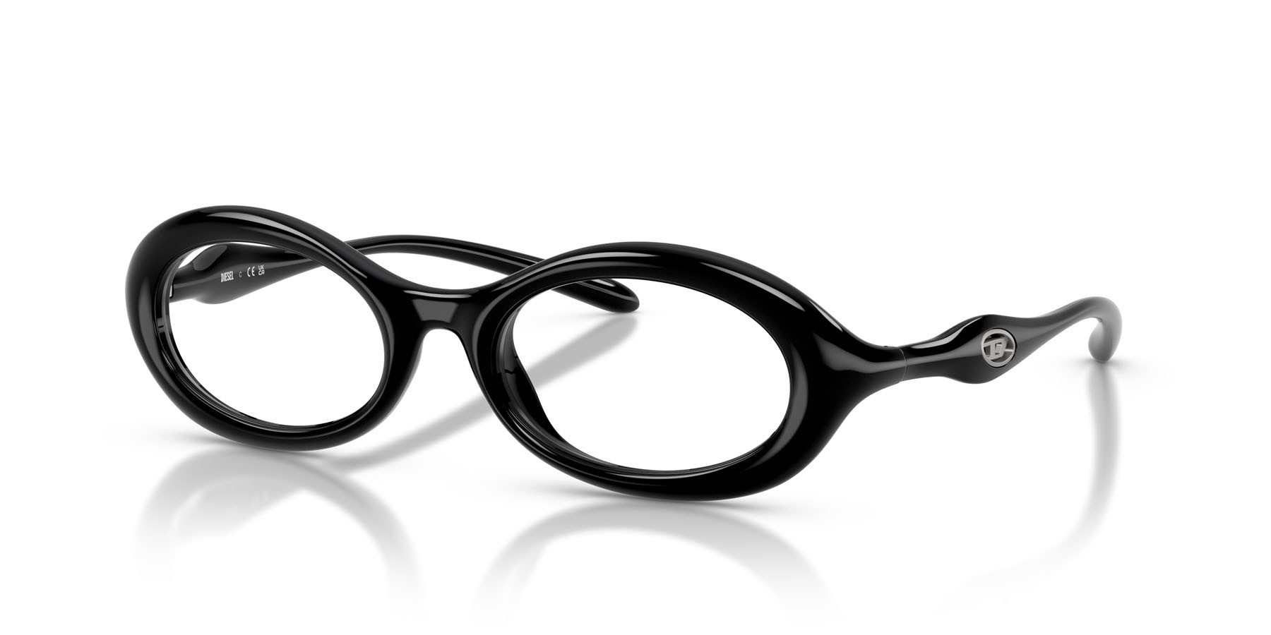 Eyeglasses Diesel DL 6005U (2001) color nero lucido shape oval lenses lente demo