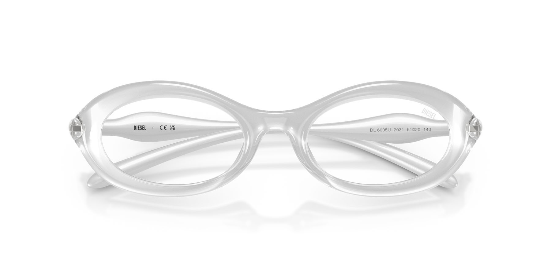 Occhiali da vista Diesel DL 6005U (2031) colore metallic crystal forma ovale lenti blu