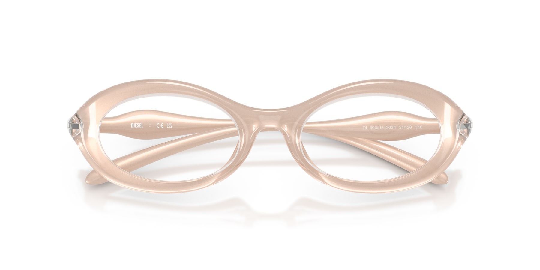 Occhiali da vista Diesel DL 6005U (2034) colore crystal champagne forma ovale lenti lente demo
