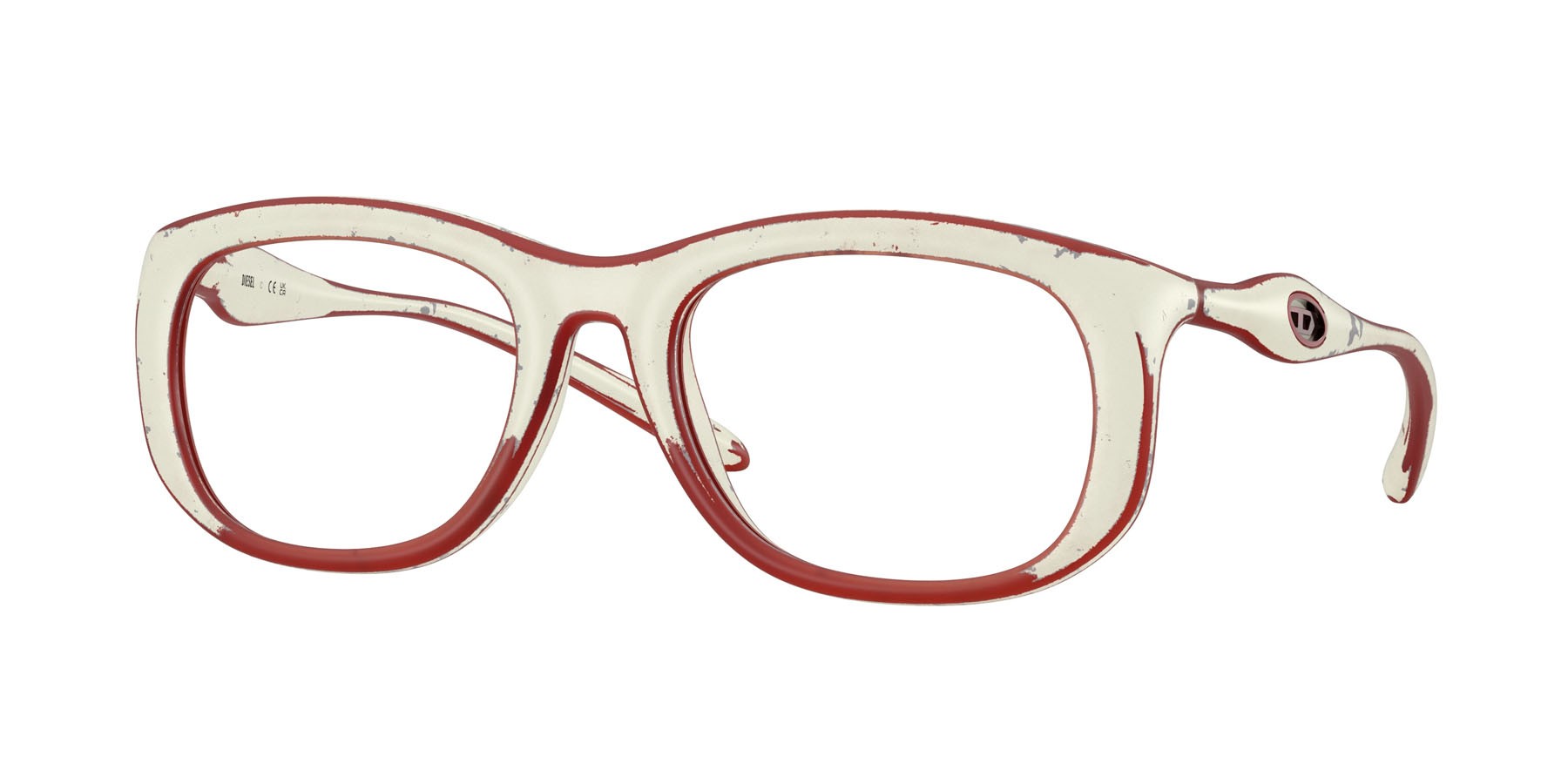 Eyeglasses Diesel DL 6006U (2010) color white barrelling red shape oval lenses lente demo