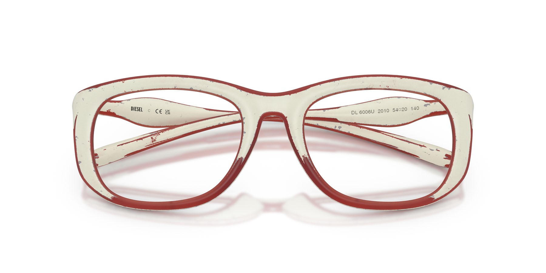 Eyeglasses Diesel DL 6006U (2010) color white barrelling red shape oval lenses lente demo
