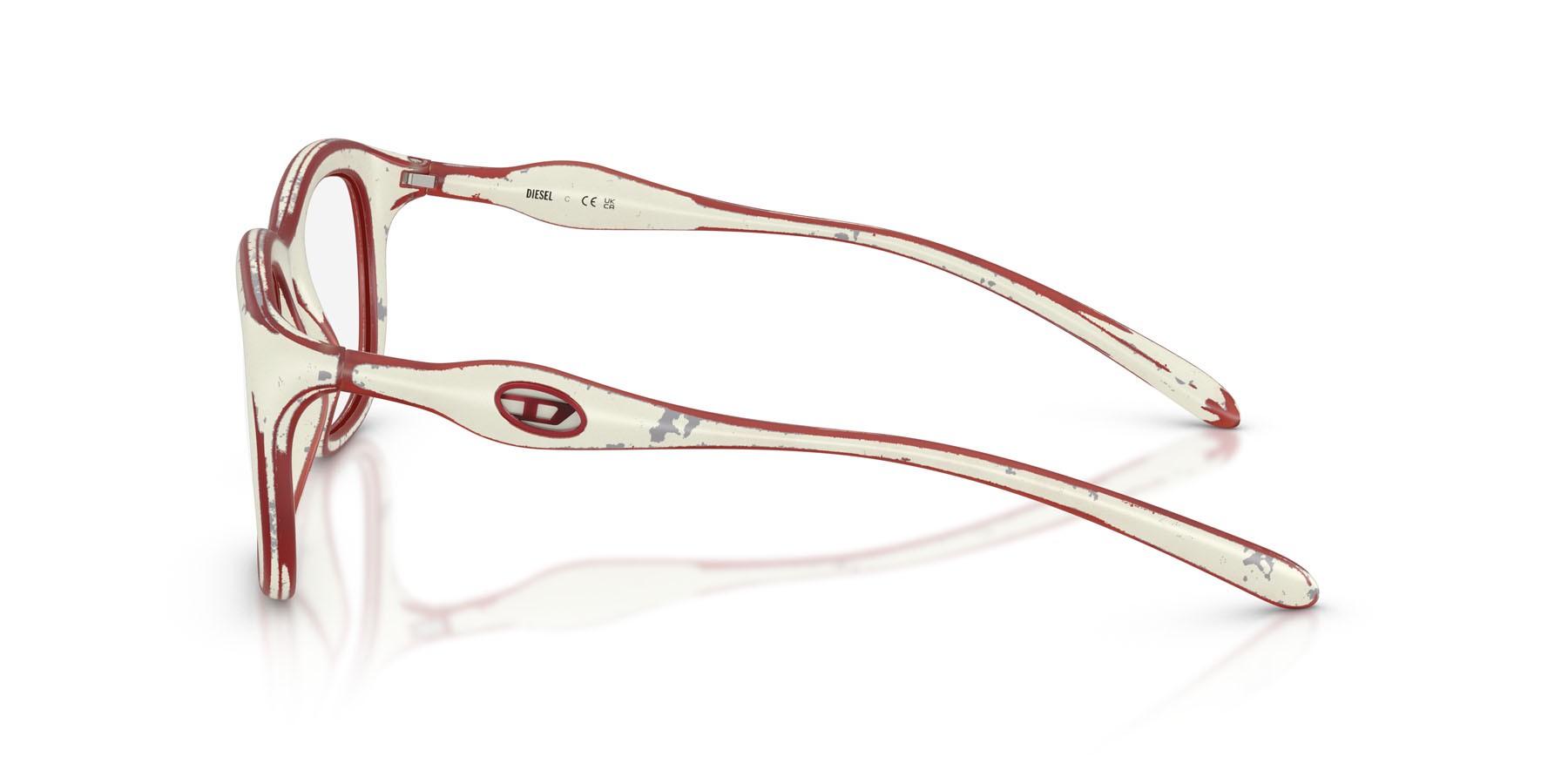 Eyeglasses Diesel DL 6006U (2010) color white barrelling red shape oval lenses lente demo
