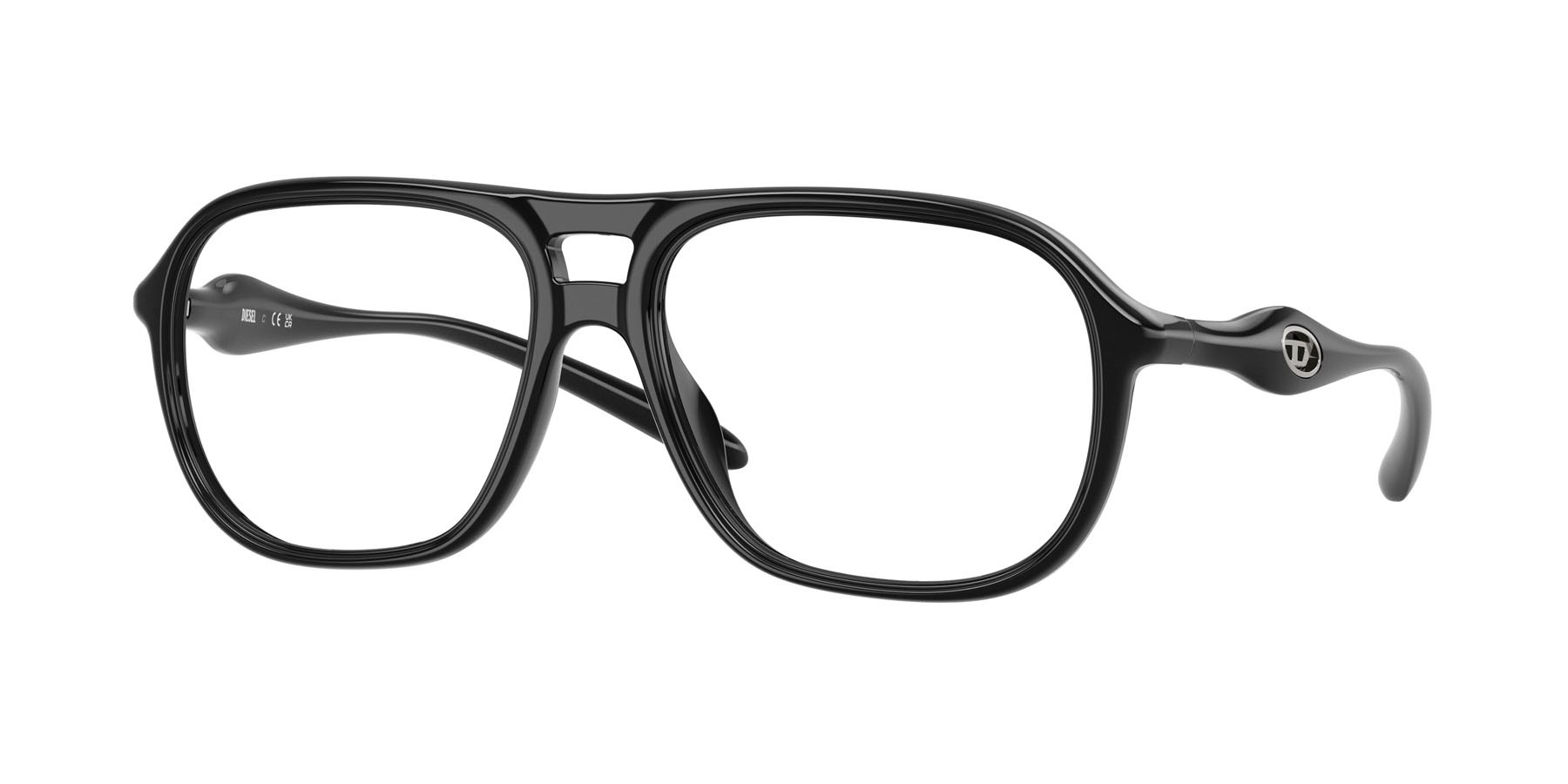 Eyeglasses Diesel DL 6008U (2001) color nero lucido shape oval lenses lente demo