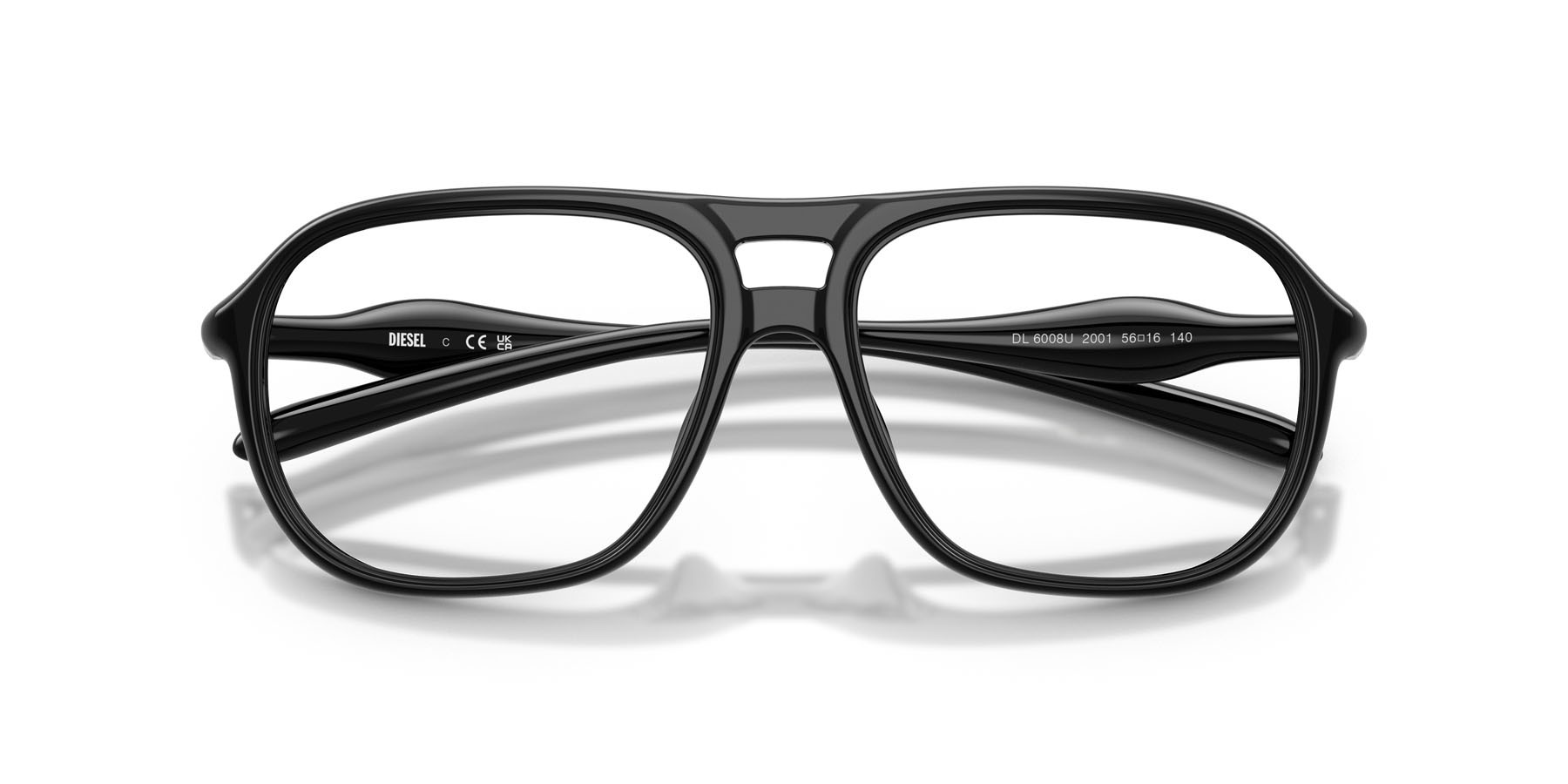 Eyeglasses Diesel DL 6008U (2001) color nero lucido shape oval lenses lente demo