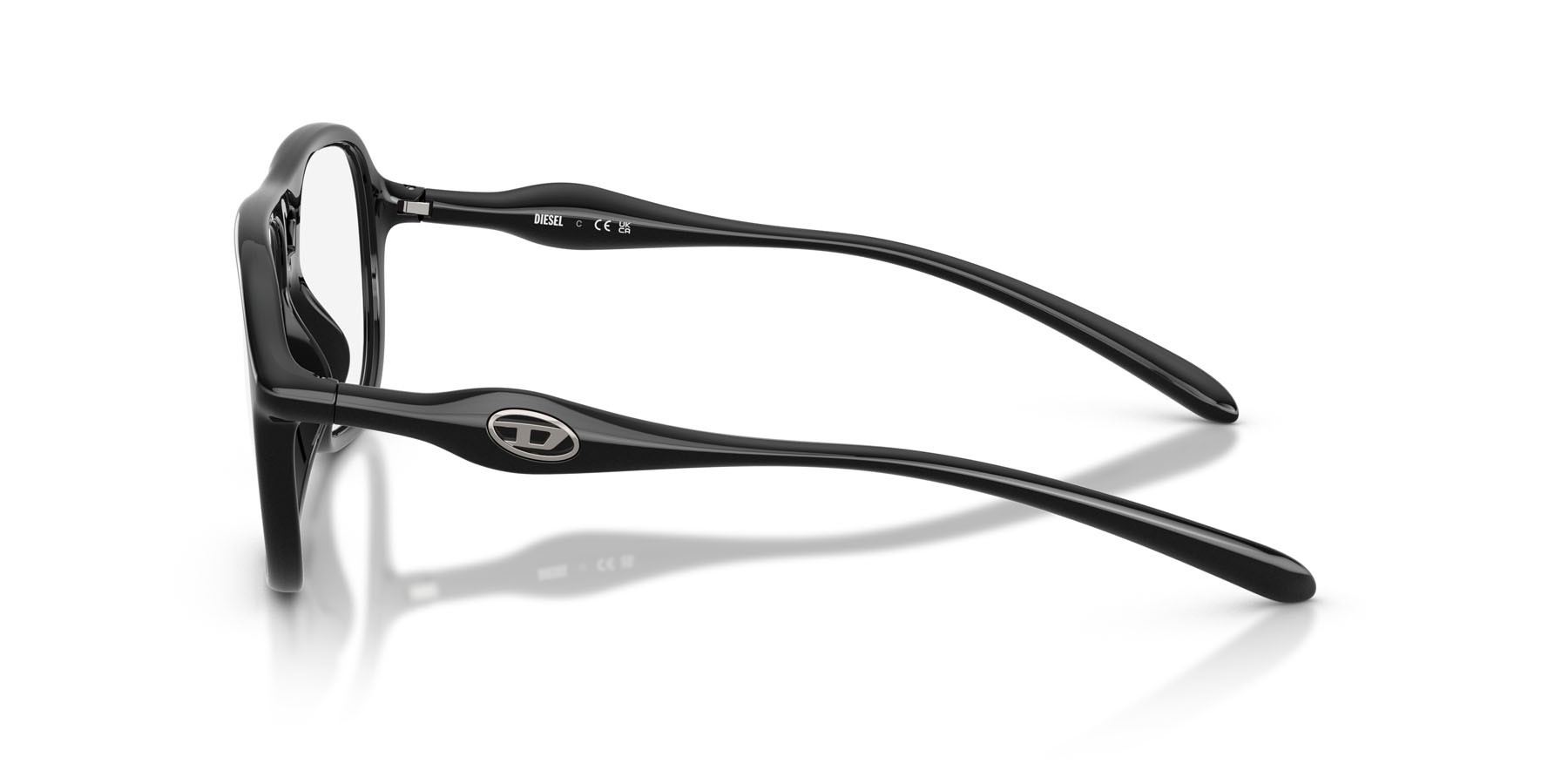 Eyeglasses Diesel DL 6008U (2001) color nero lucido shape oval lenses lente demo