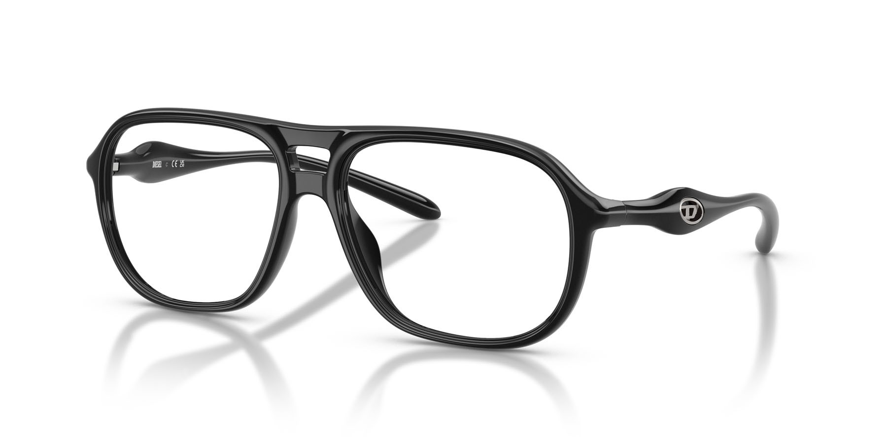 Eyeglasses Diesel DL 6008U (2001) color nero lucido shape oval lenses lente demo