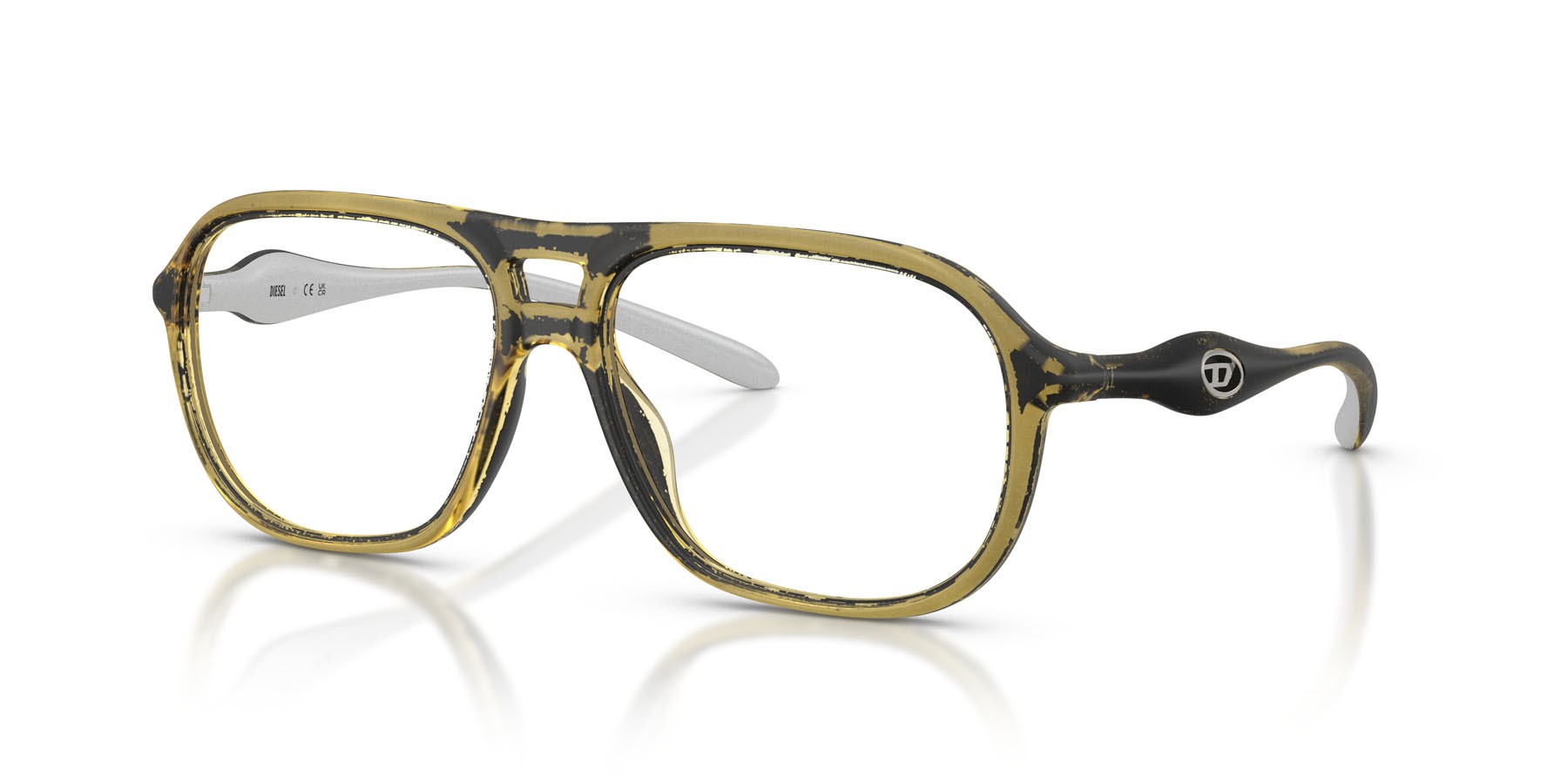 Occhiali da vista Diesel DL 6008U (2030) colore yellow metallic forma ovale lenti lente demo