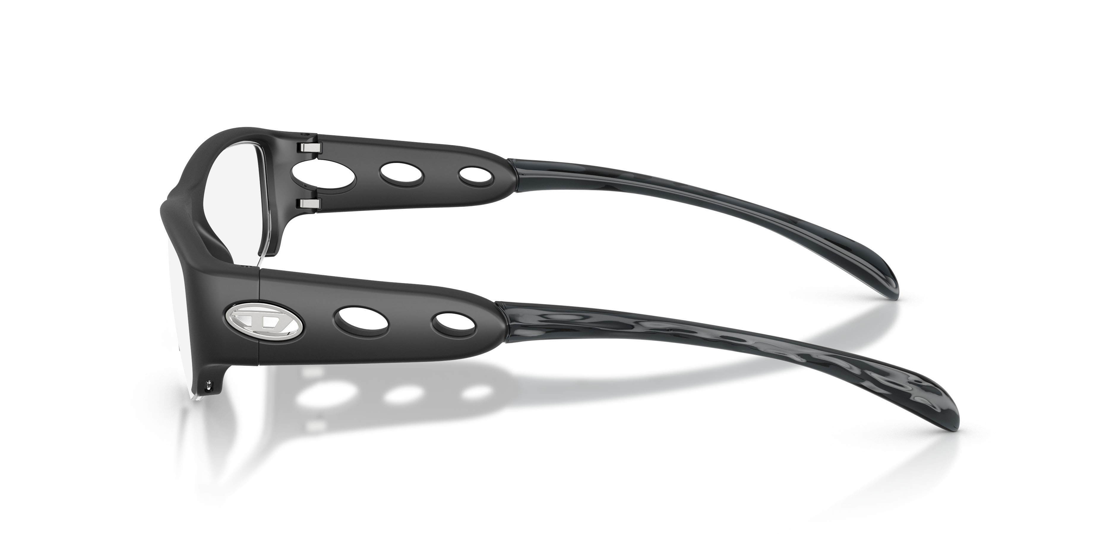Occhiali da vista Diesel DL 6009U (2002) colore transparent crystal solid black forma quadrato lenti lente demo