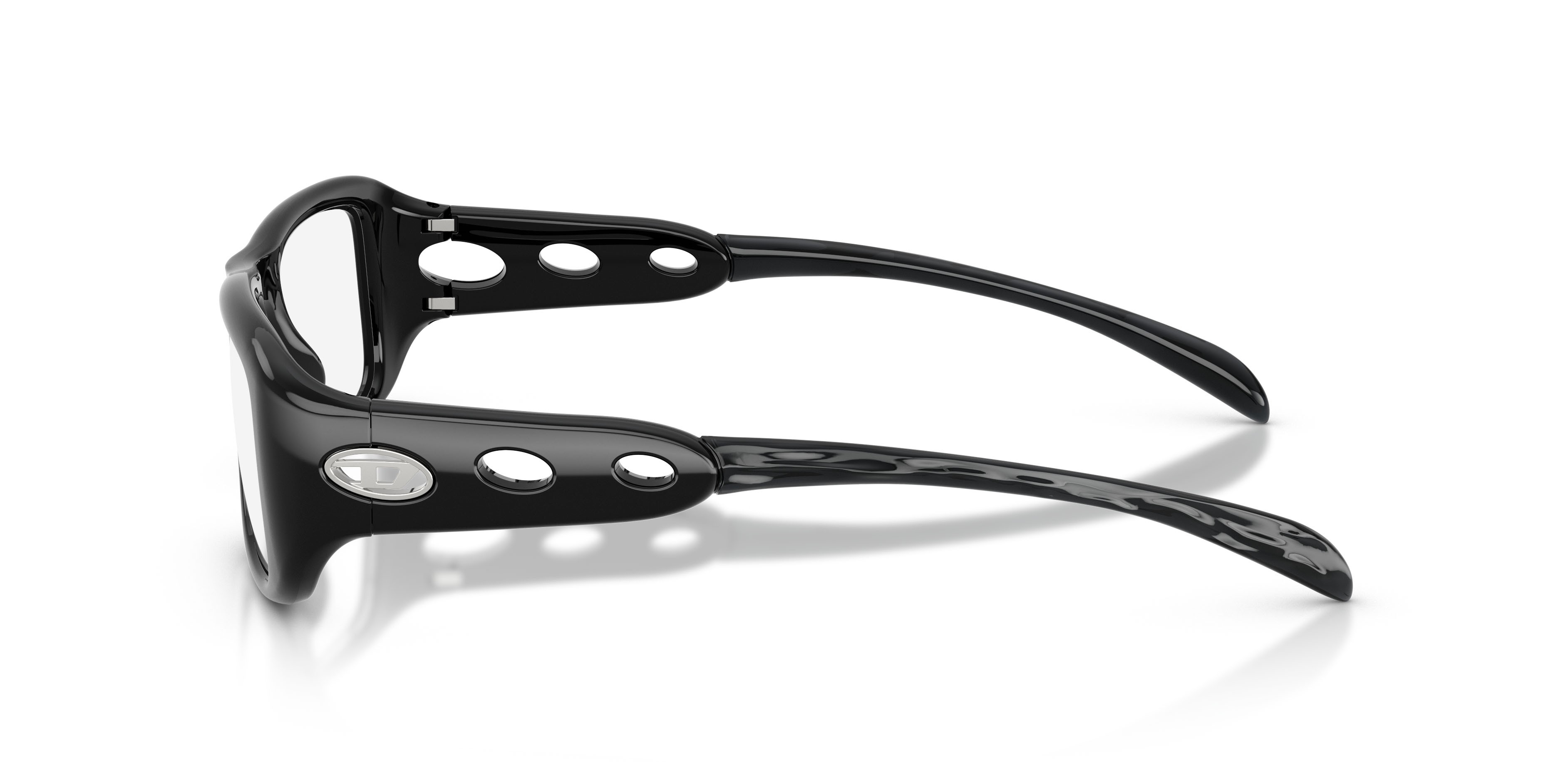 Eyeglasses Diesel DL 6010U (2001) color transparent crystal solid black shape rectangle lenses lente demo