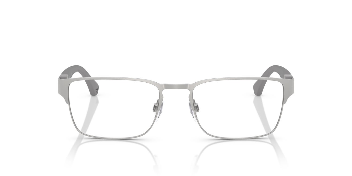 Occhiali da vista Emporio Armani EA 1027 (3036) colore argento opaco forma quadrato lenti lente demo