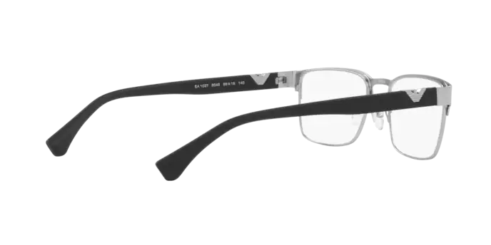 Brillen Emporio Armani EA 1027 (3045) farbe argento opaco form quadratisch gläser lente demo
