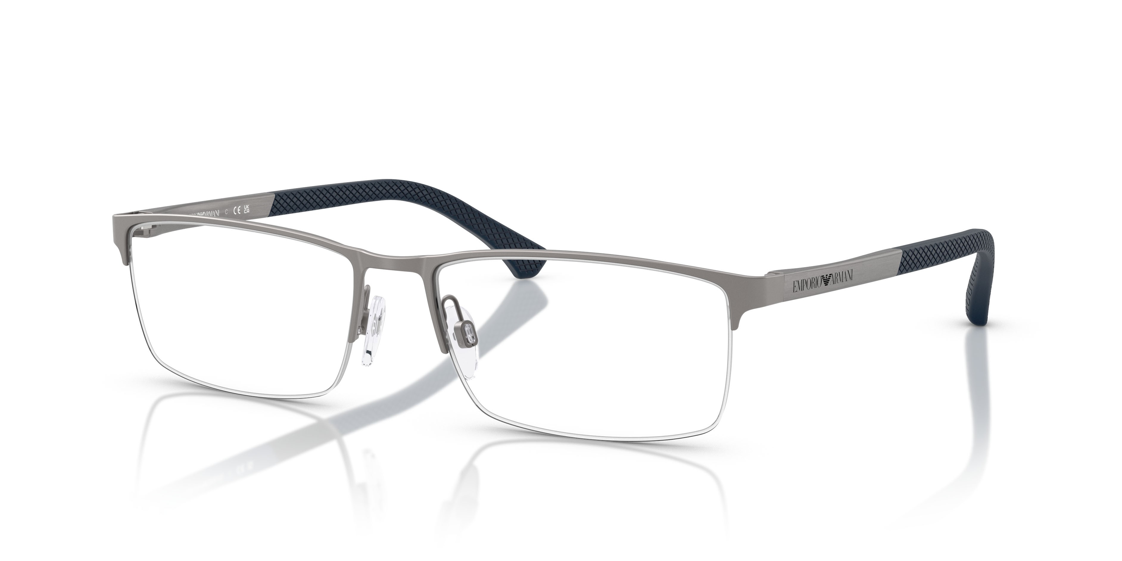 Occhiali da vista Emporio Armani EA 1041 (3009) colore gunmetal opaco forma rettangolare lenti lente demo