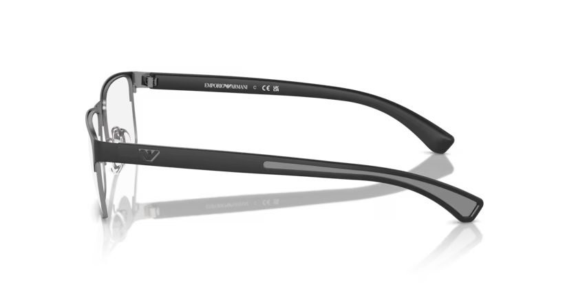 Occhiali da vista Emporio Armani EA 1052 (3094) colore black rubber/matte gunmetal forma rettangolare lenti demo lens