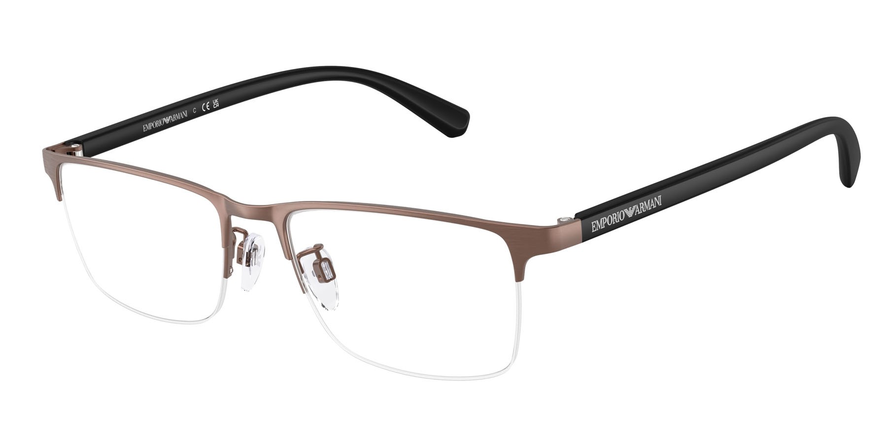 Occhiali da vista Emporio Armani EA 1085D (3039) colore bronzo opaco spazzolato forma quadrato lenti lente demo