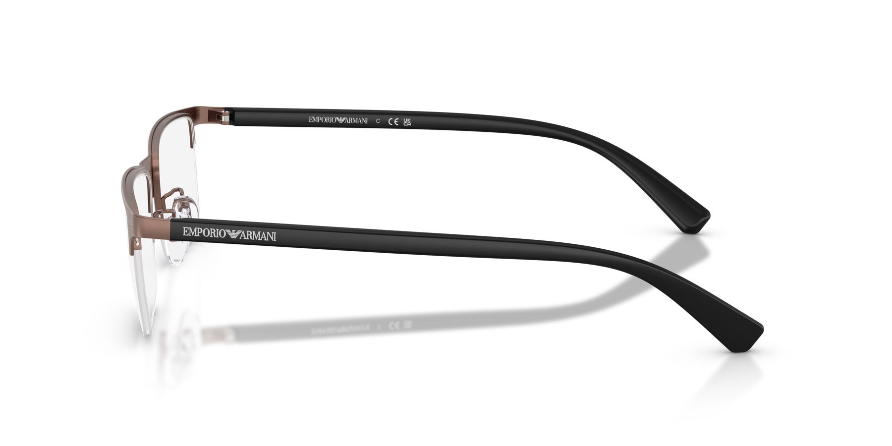 Occhiali da vista Emporio Armani EA 1085D (3039) colore bronzo opaco spazzolato forma quadrato lenti lente demo