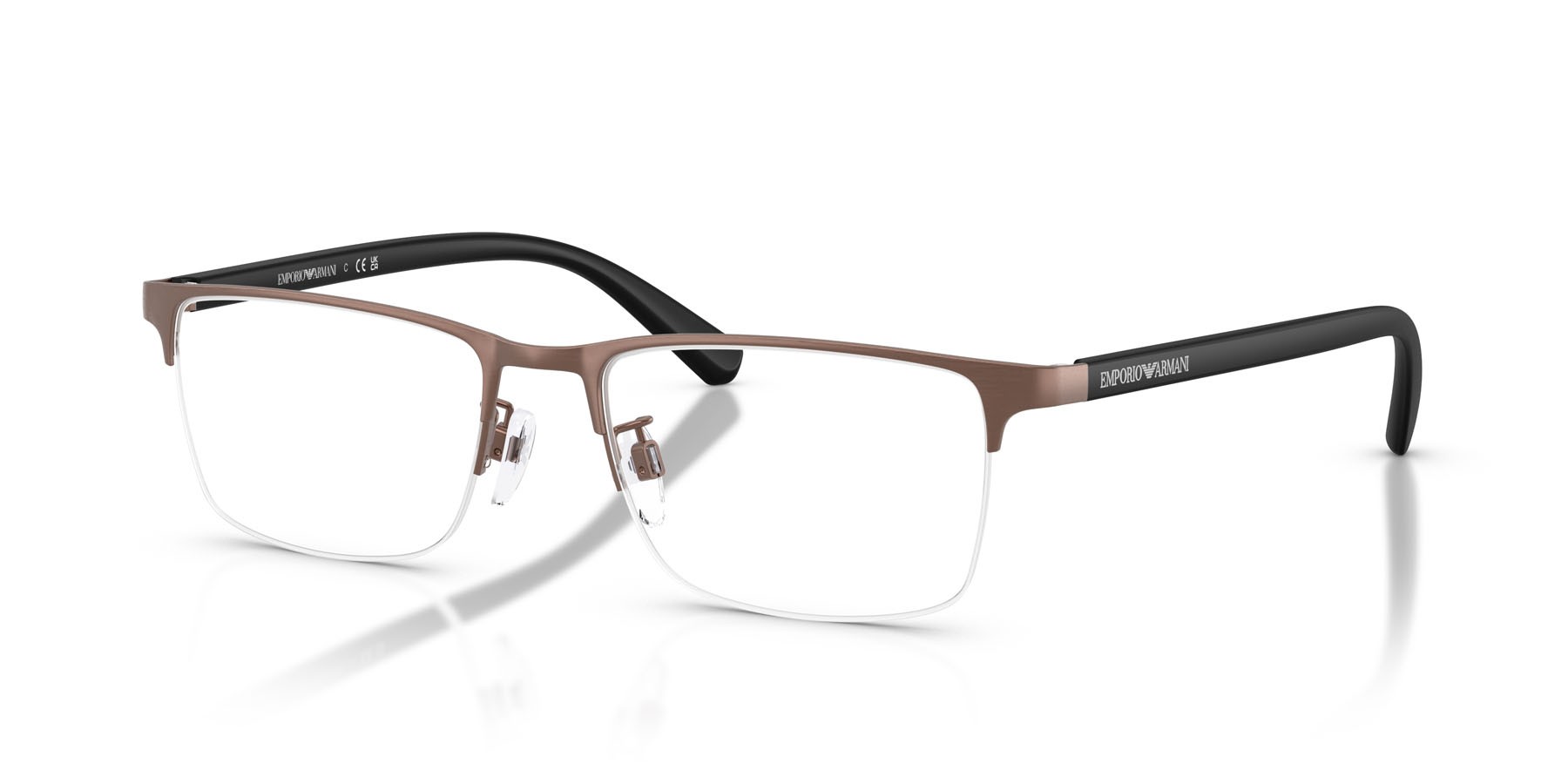 Occhiali da vista Emporio Armani EA 1085D (3039) colore bronzo opaco spazzolato forma quadrato lenti lente demo
