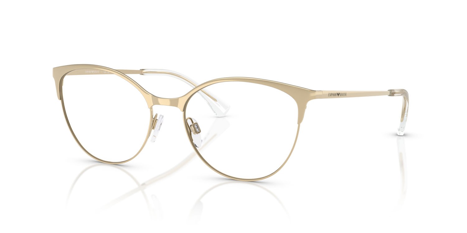Eyeglasses Emporio Armani EA 1087 (3013) color oro pallido lucido shape cat eye lenses lente demo