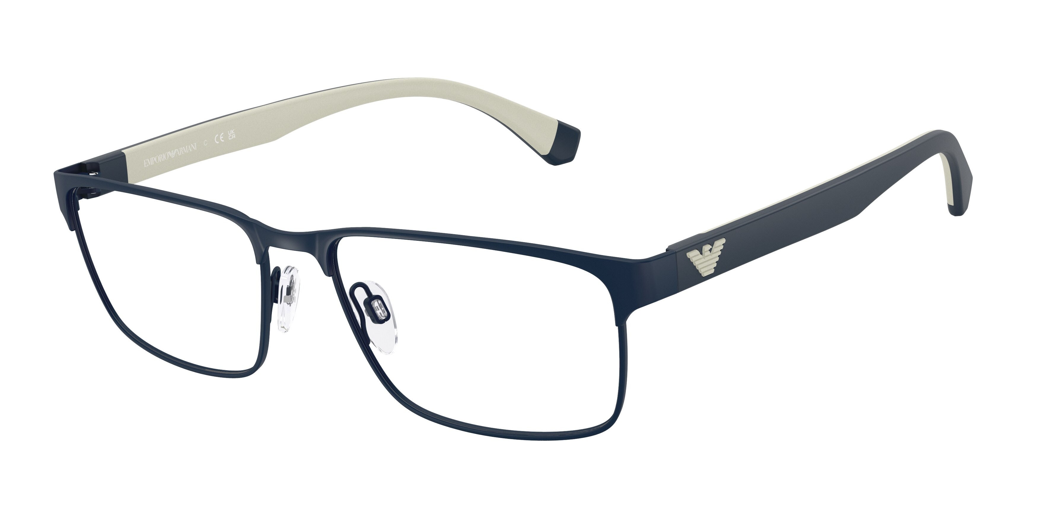 Occhiali da vista Emporio Armani EA 1105 (3018) colore blu opaco forma rettangolare lenti lente demo
