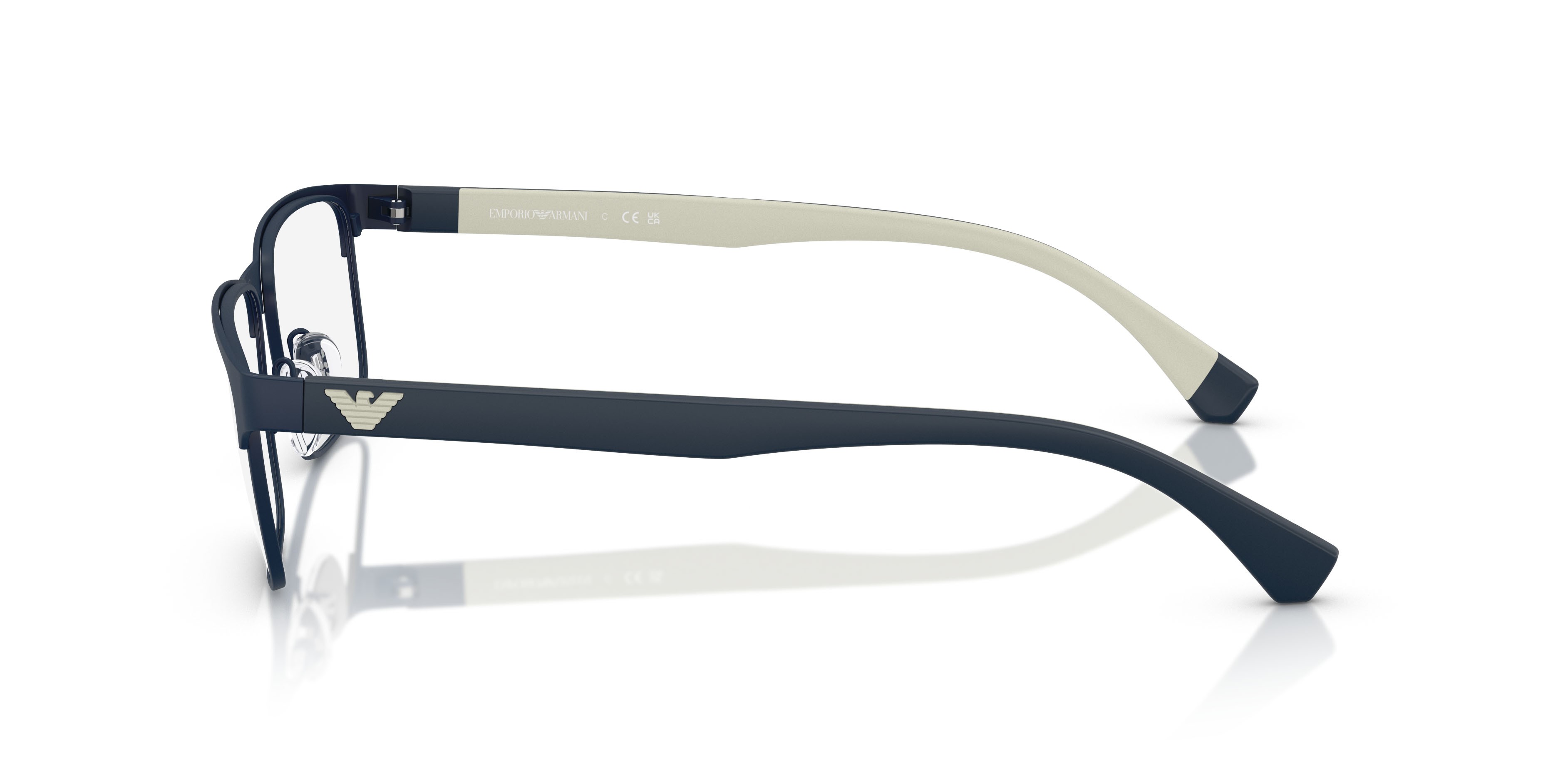 Occhiali da vista Emporio Armani EA 1105 (3018) colore blu opaco forma rettangolare lenti lente demo